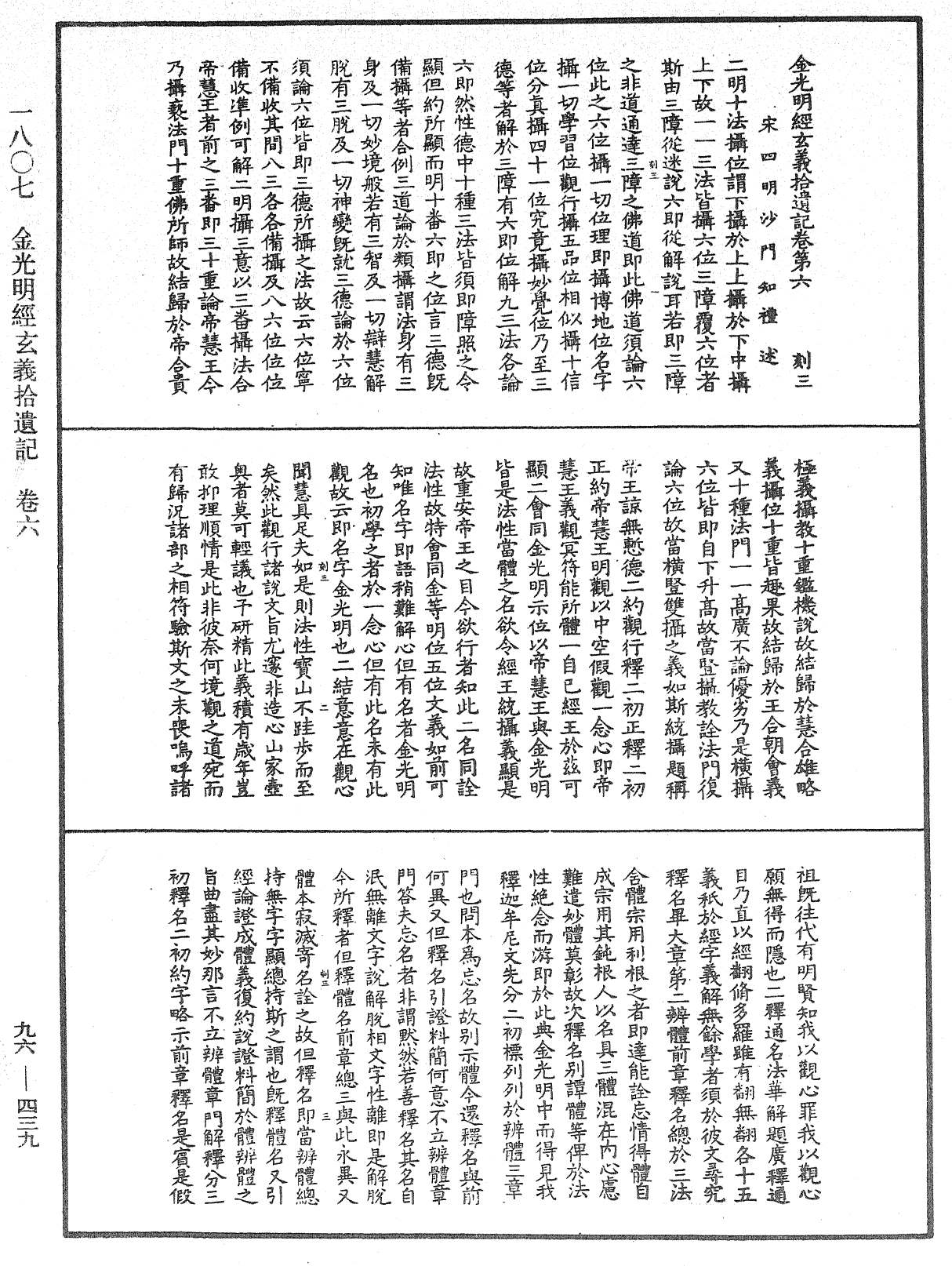 金光明经玄义拾遗记《中华大藏经》_第96册_第439页