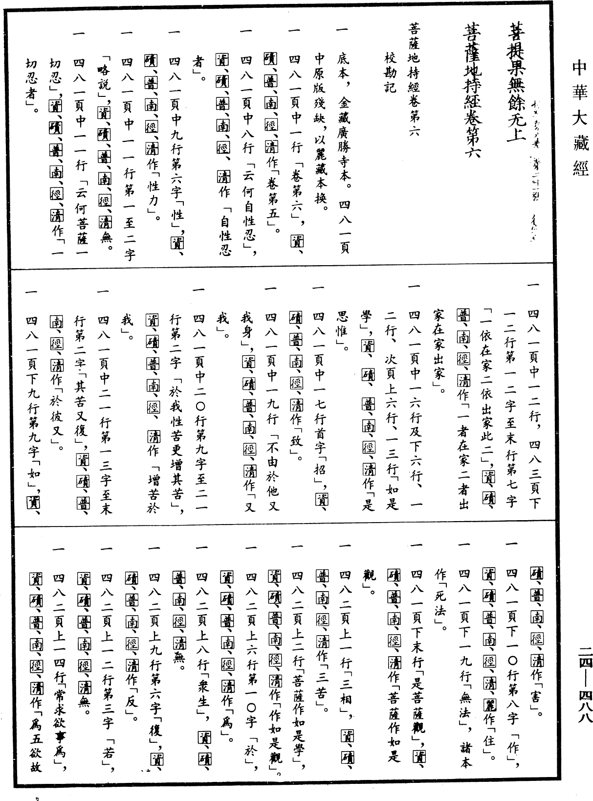 菩薩地持經《中華大藏經》_第24冊_第488頁