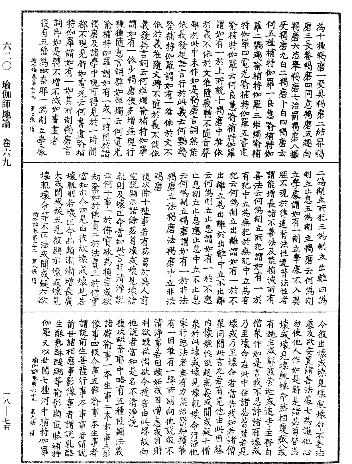 瑜伽師地論《中華大藏經》_第28冊_第0075頁