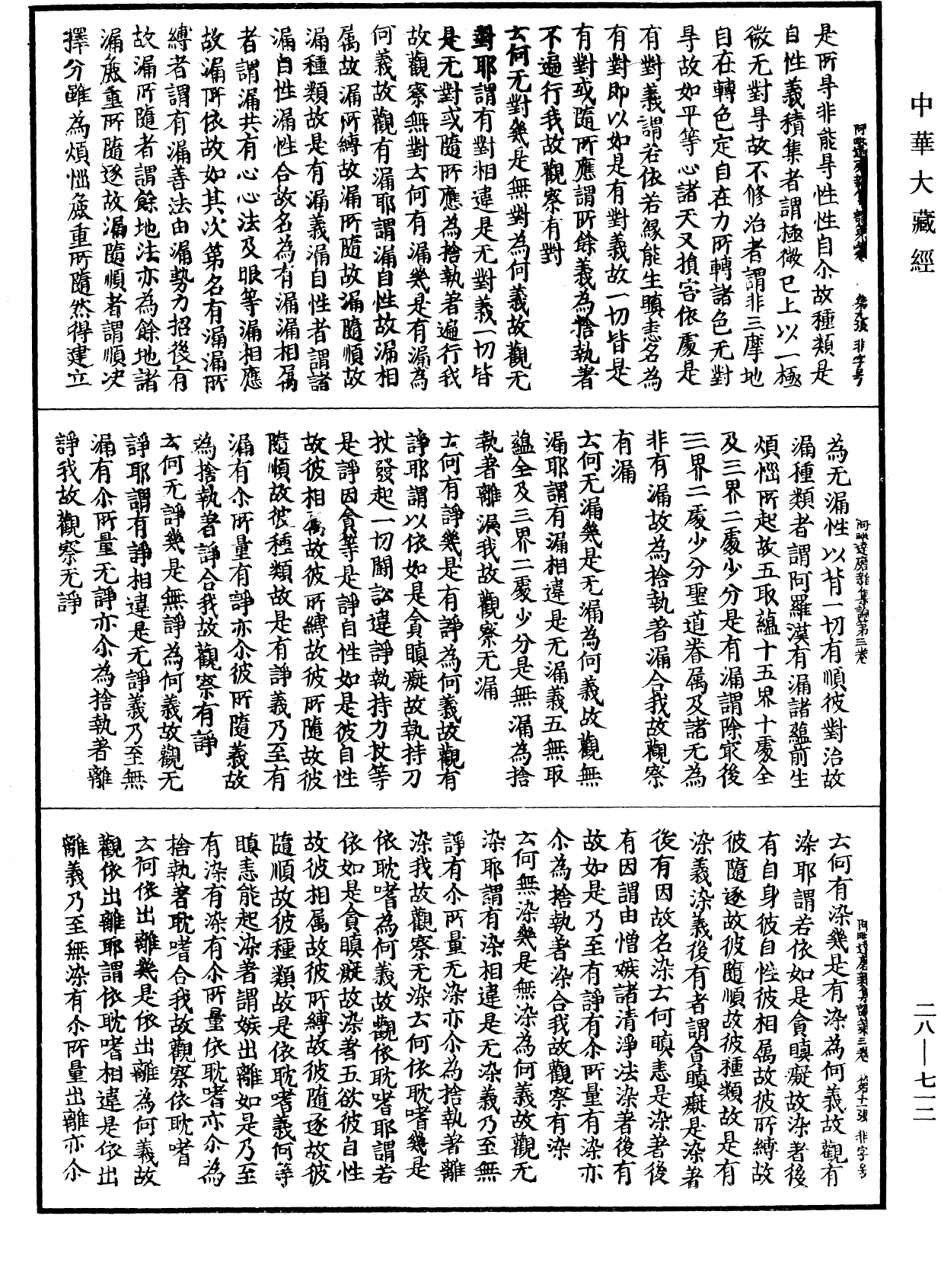 大乘阿毗達磨雜集論《中華大藏經》_第28冊_第0712頁