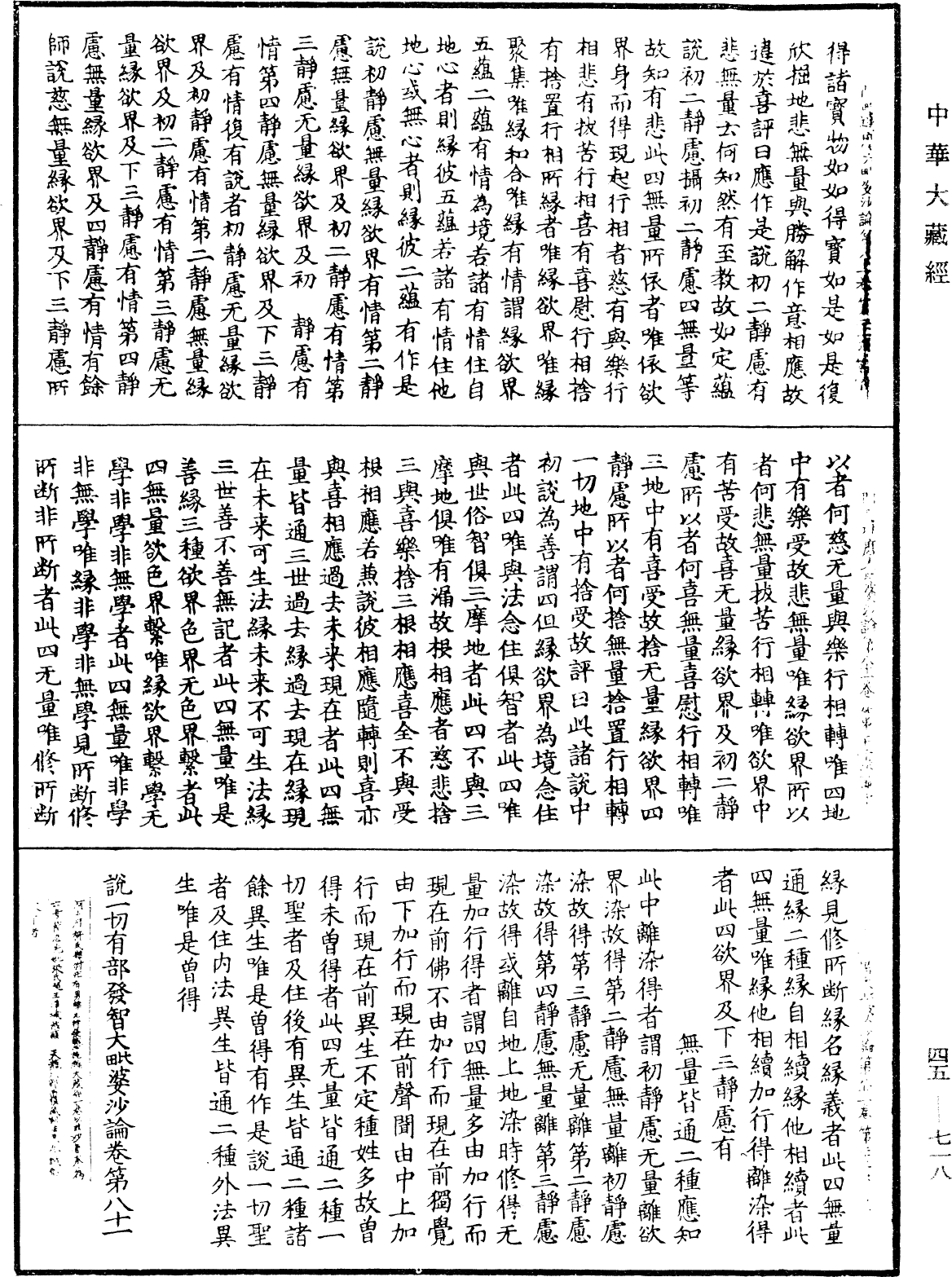 阿毗達磨大毗婆沙論《中華大藏經》_第45冊_第718頁