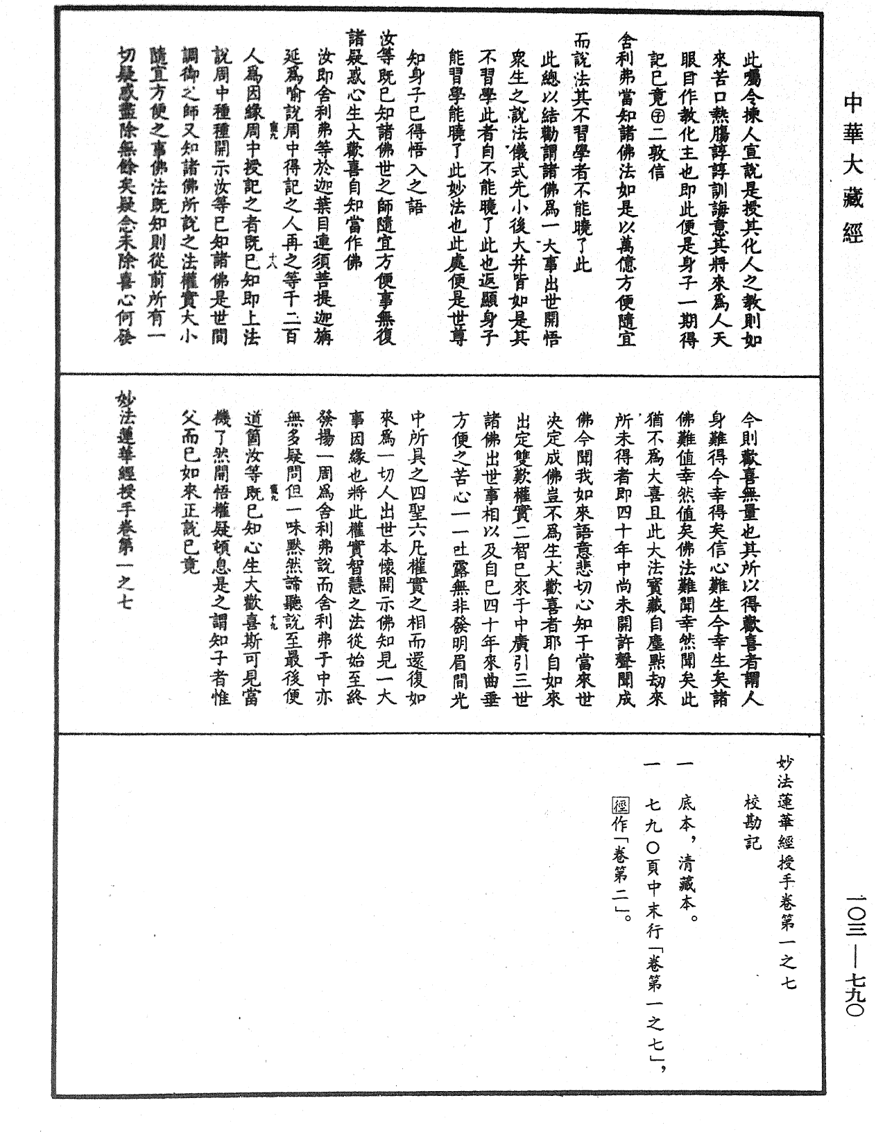 妙法蓮華經授手《中華大藏經》_第103冊_第790頁