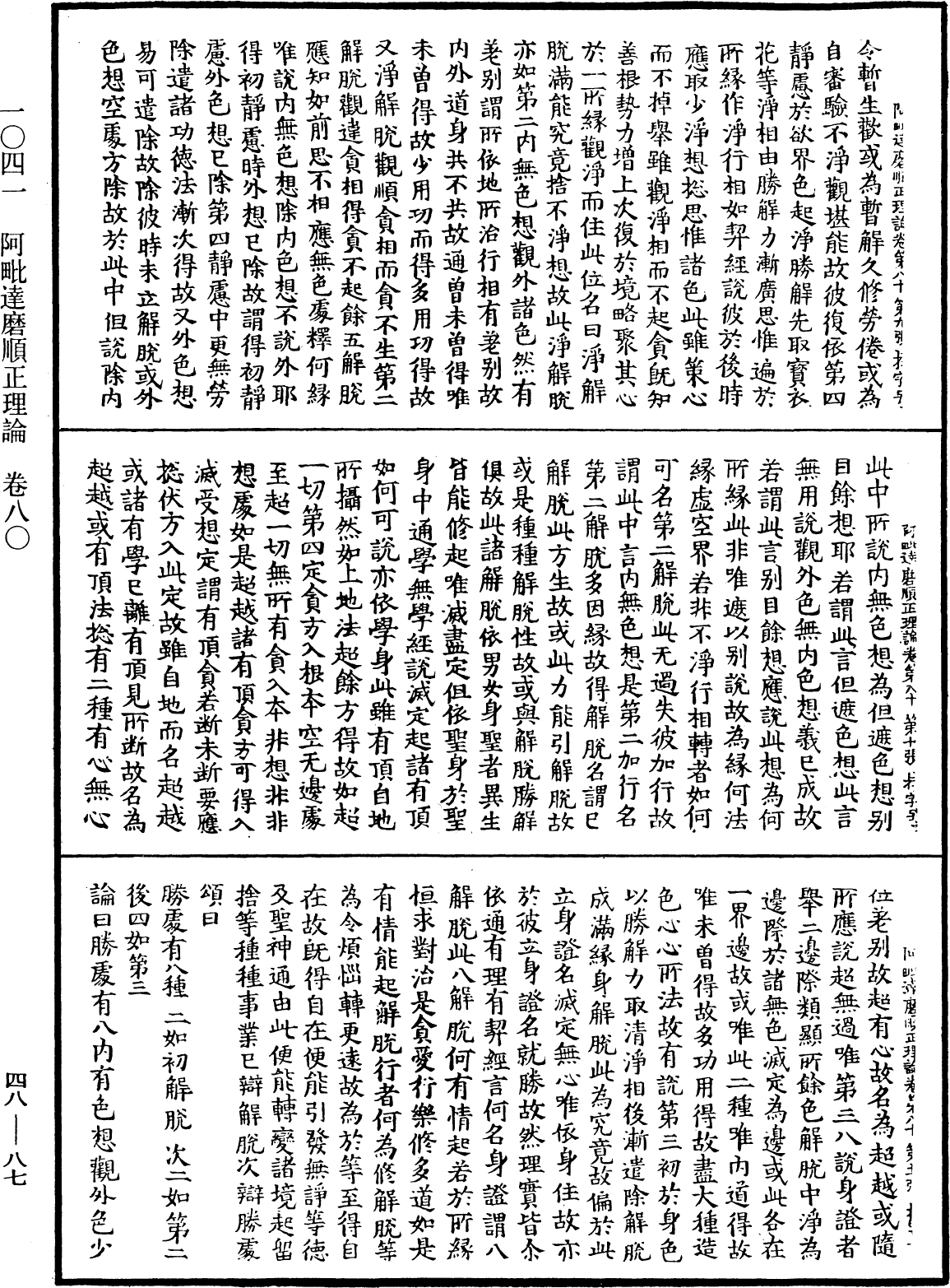 阿毗達磨順正理論《中華大藏經》_第48冊_第0087頁