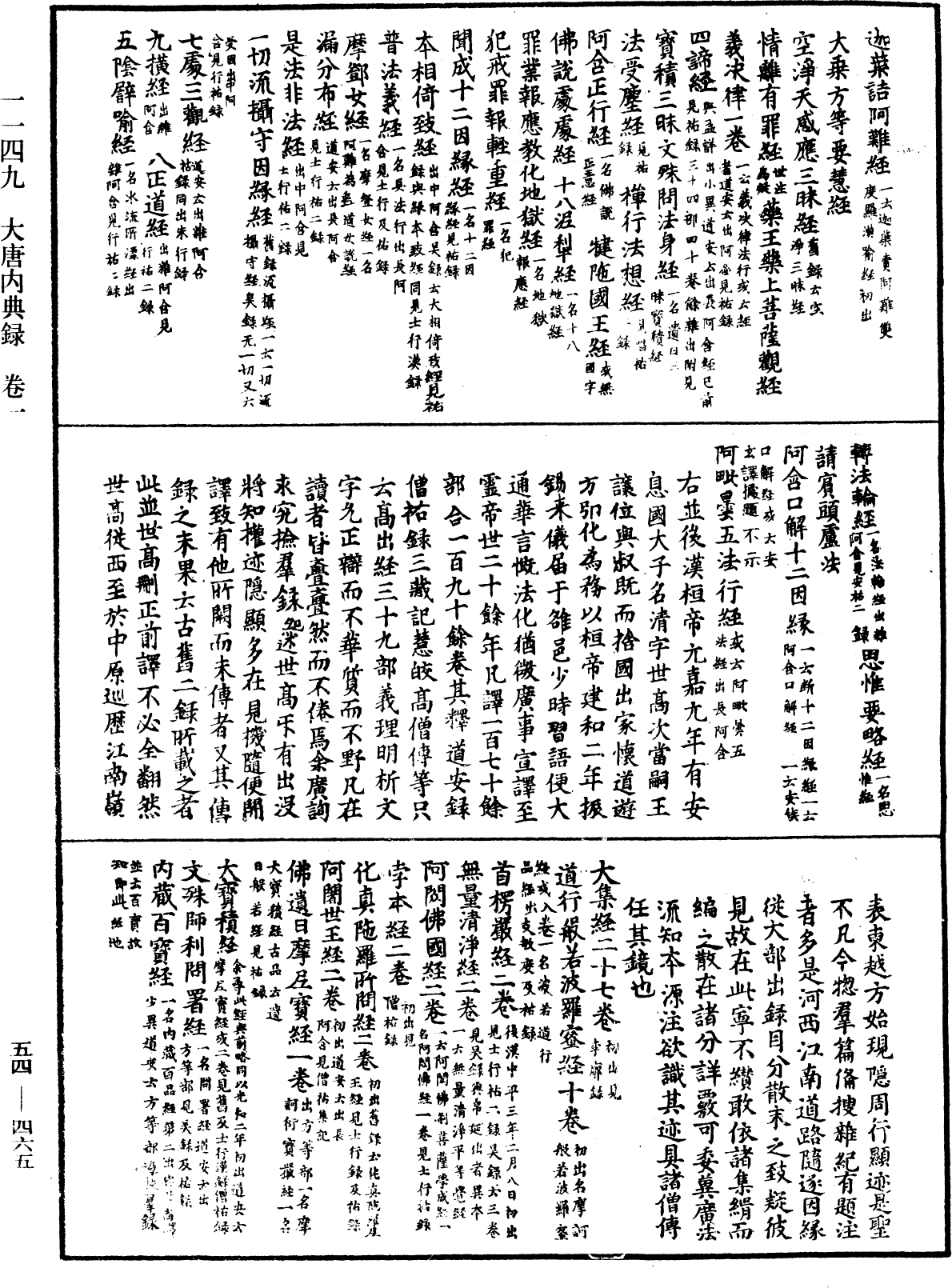 大唐内典录《中华大藏经》_第54册_第465页