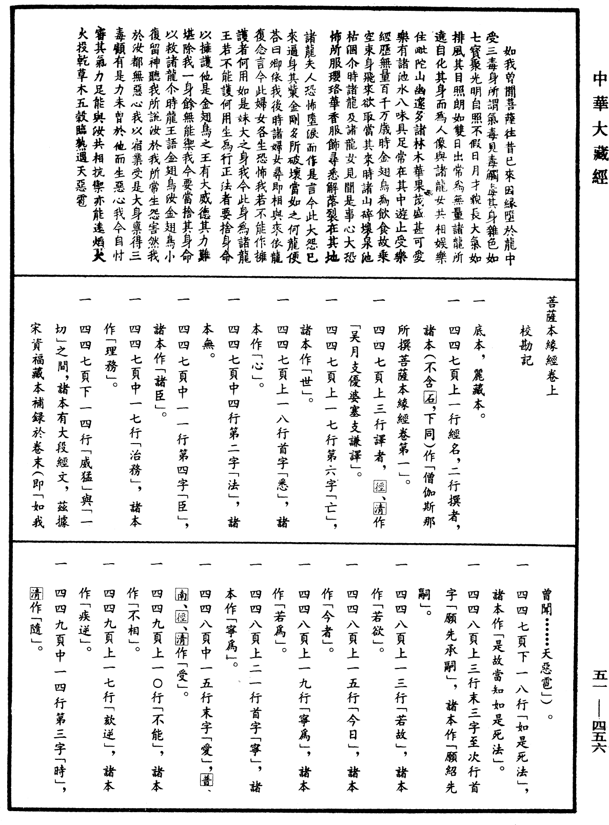 菩薩本緣經《中華大藏經》_第51冊_第456頁