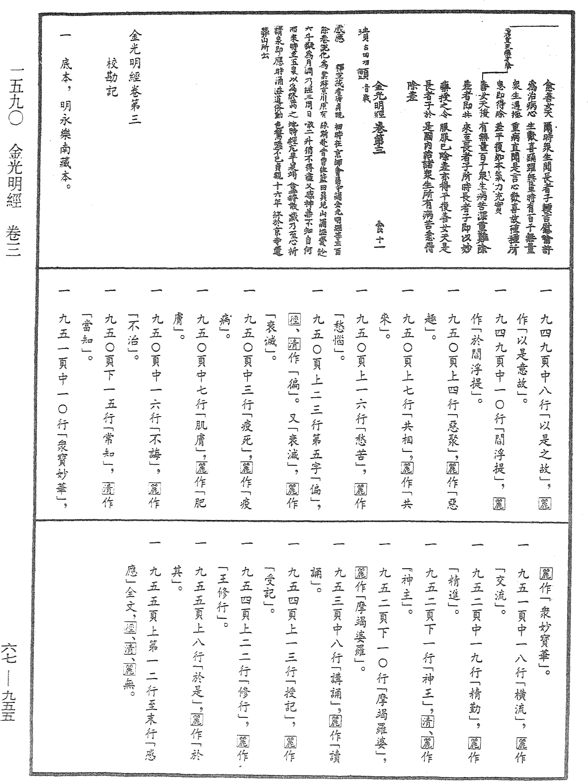 金光明經《中華大藏經》_第67冊_第955頁