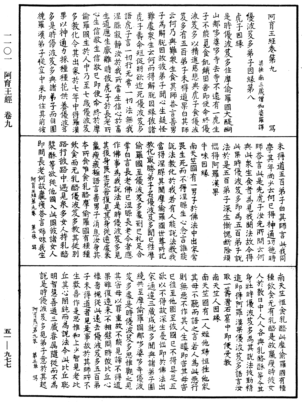 阿育王經《中華大藏經》_第51冊_第977頁