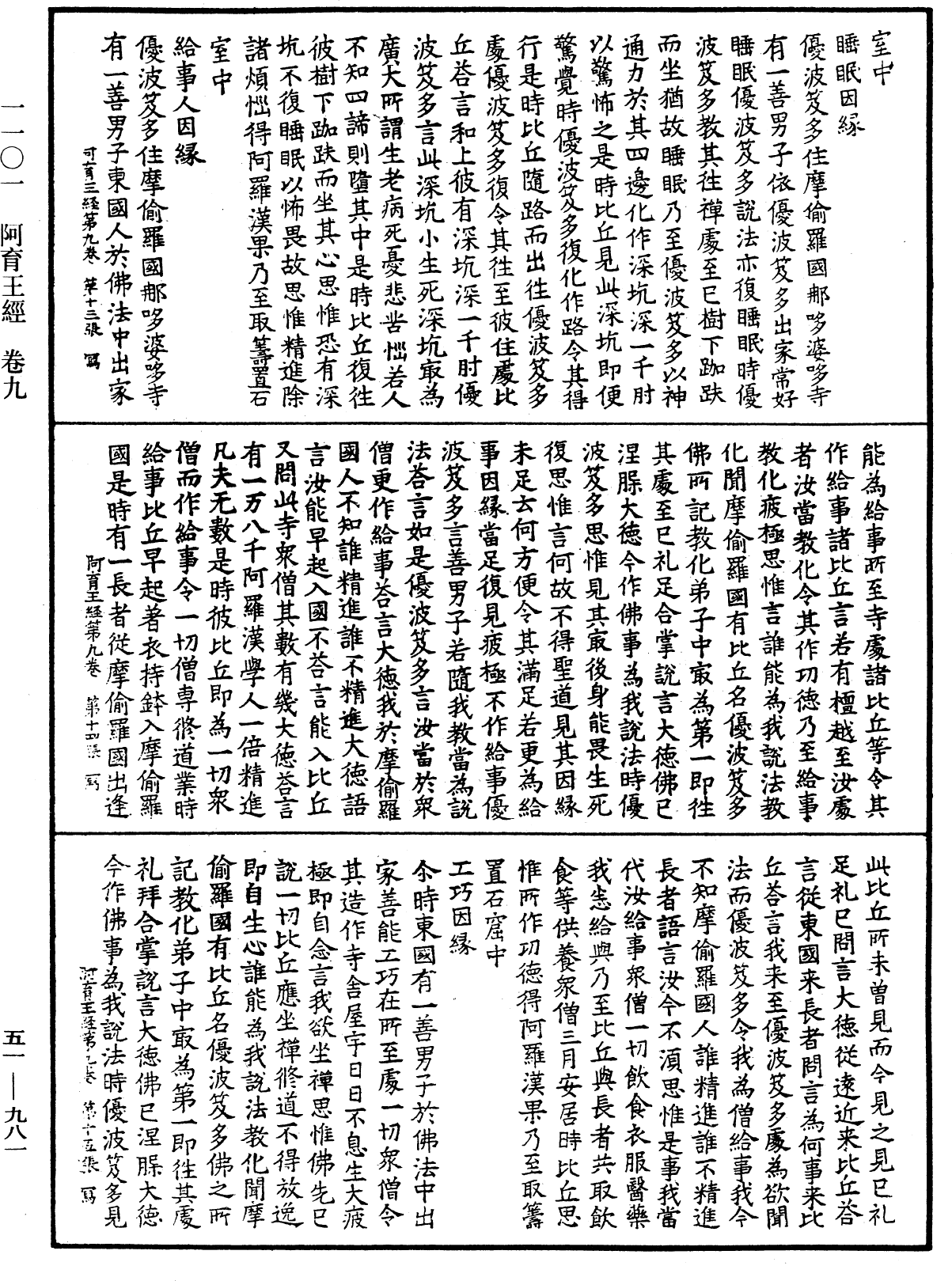 阿育王經《中華大藏經》_第51冊_第981頁