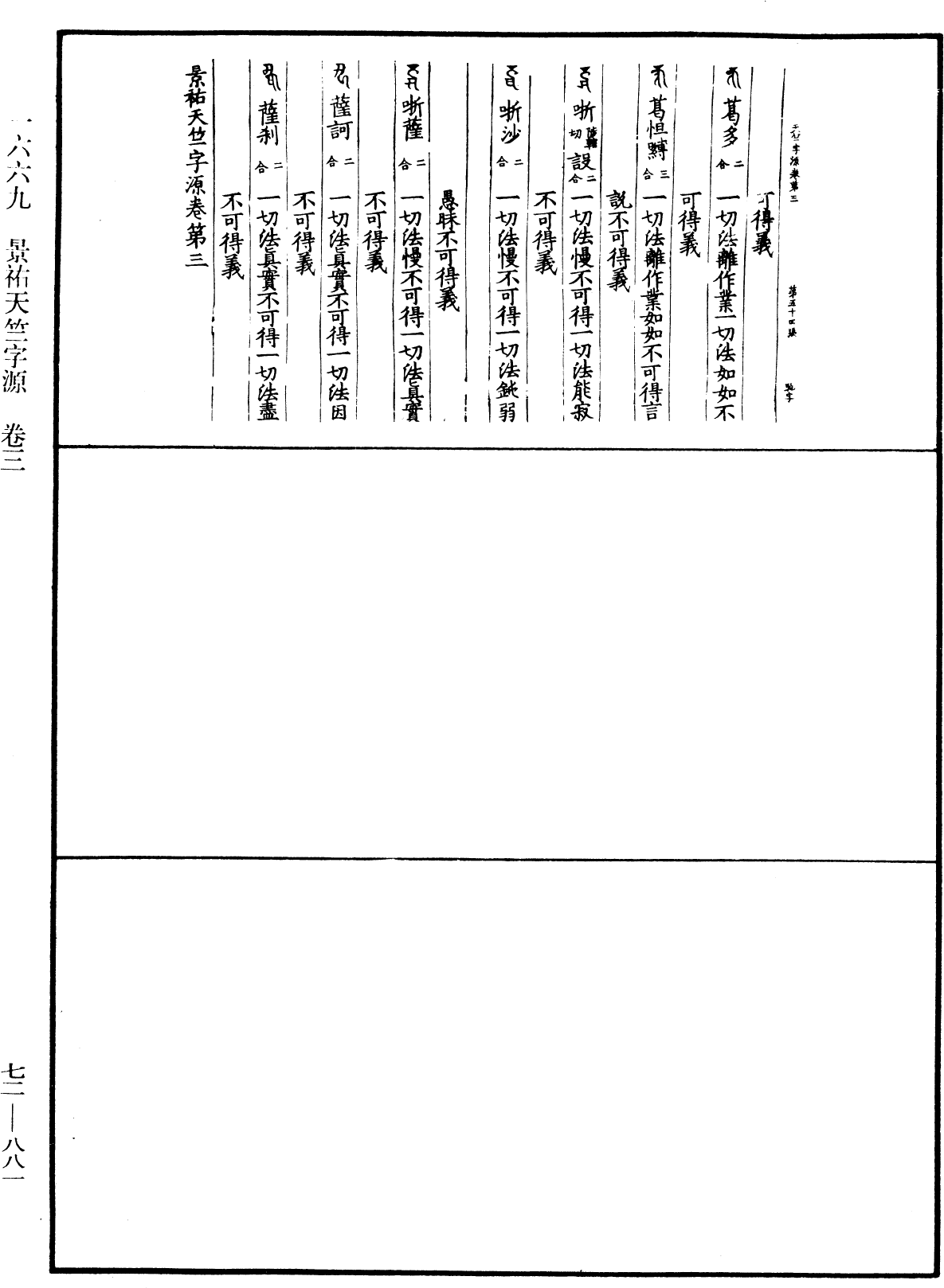 景祐天竺字源《中華大藏經》_第72冊_第881頁