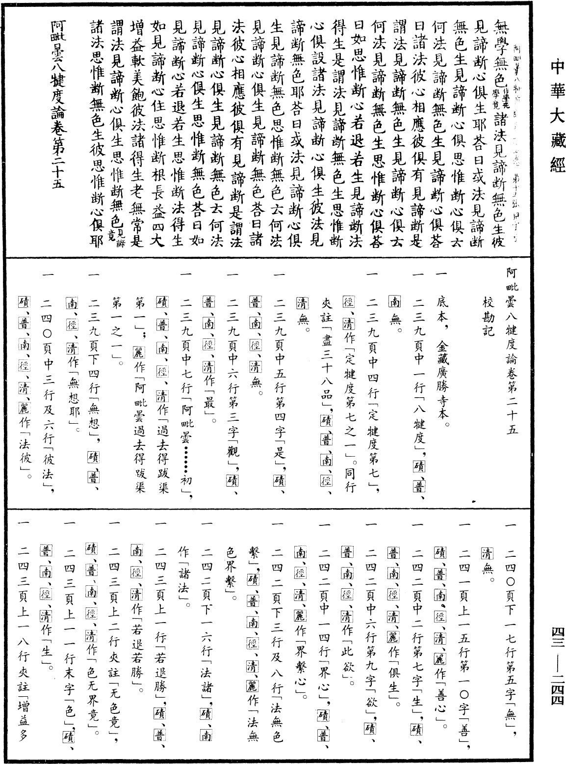 阿毗曇八犍度論《中華大藏經》_第43冊_第244頁