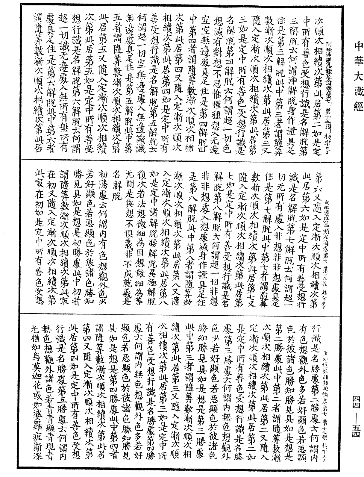 阿毗達磨品類足論《中華大藏經》_第44冊_第0054頁