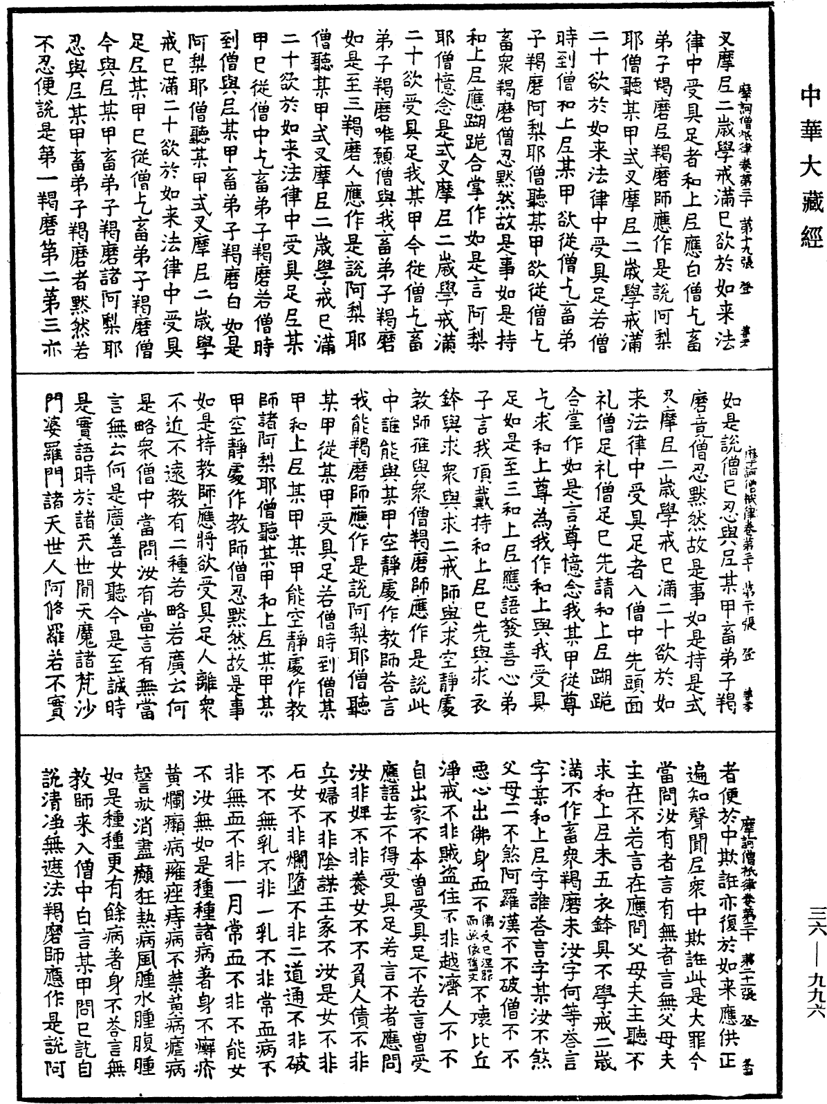 摩訶僧祇律《中華大藏經》_第36冊_第0996頁