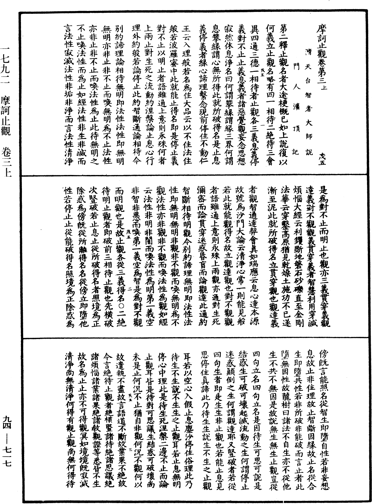 摩訶止觀《中華大藏經》_第94冊_第717頁