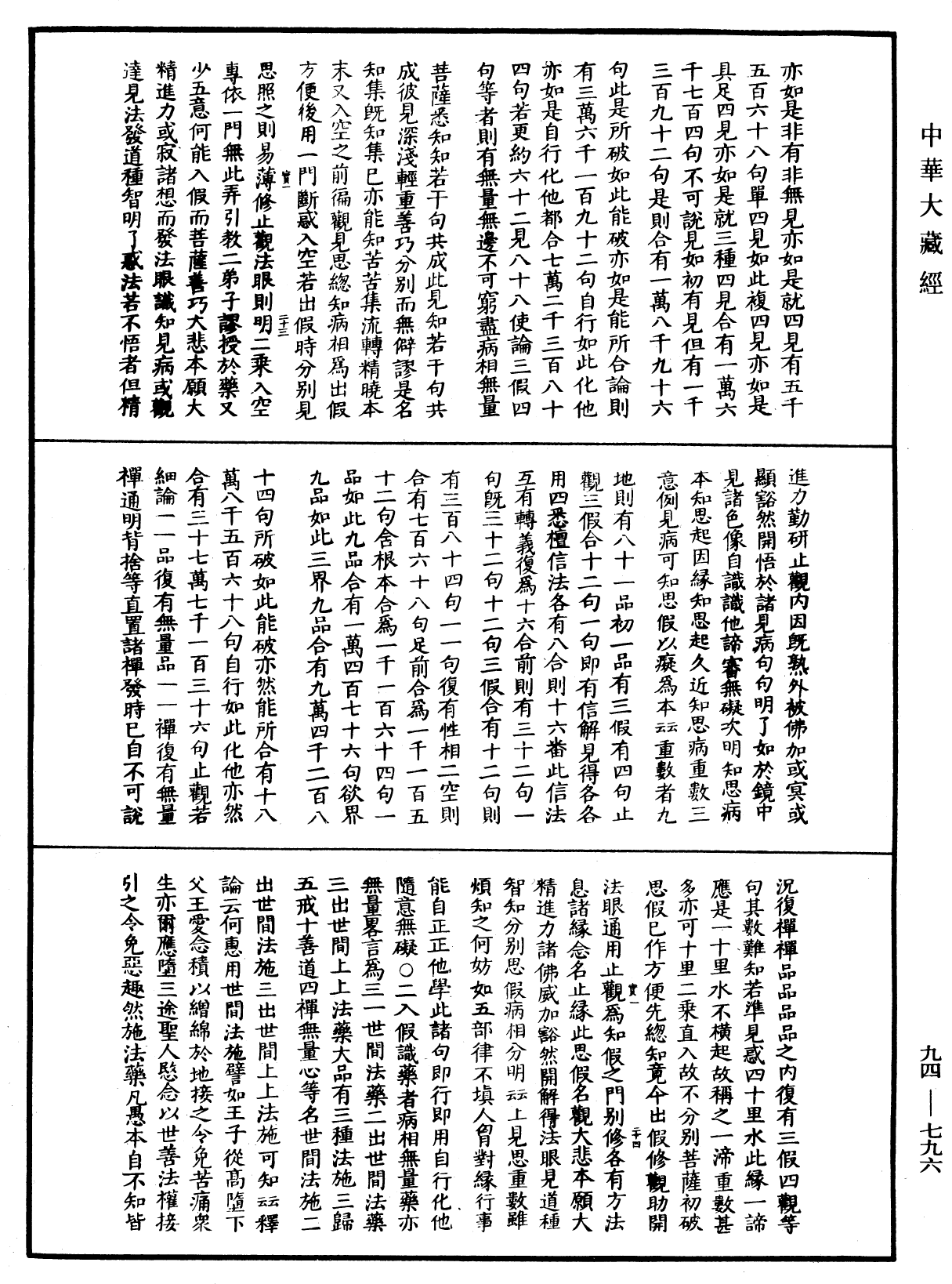 摩訶止觀《中華大藏經》_第94冊_第796頁