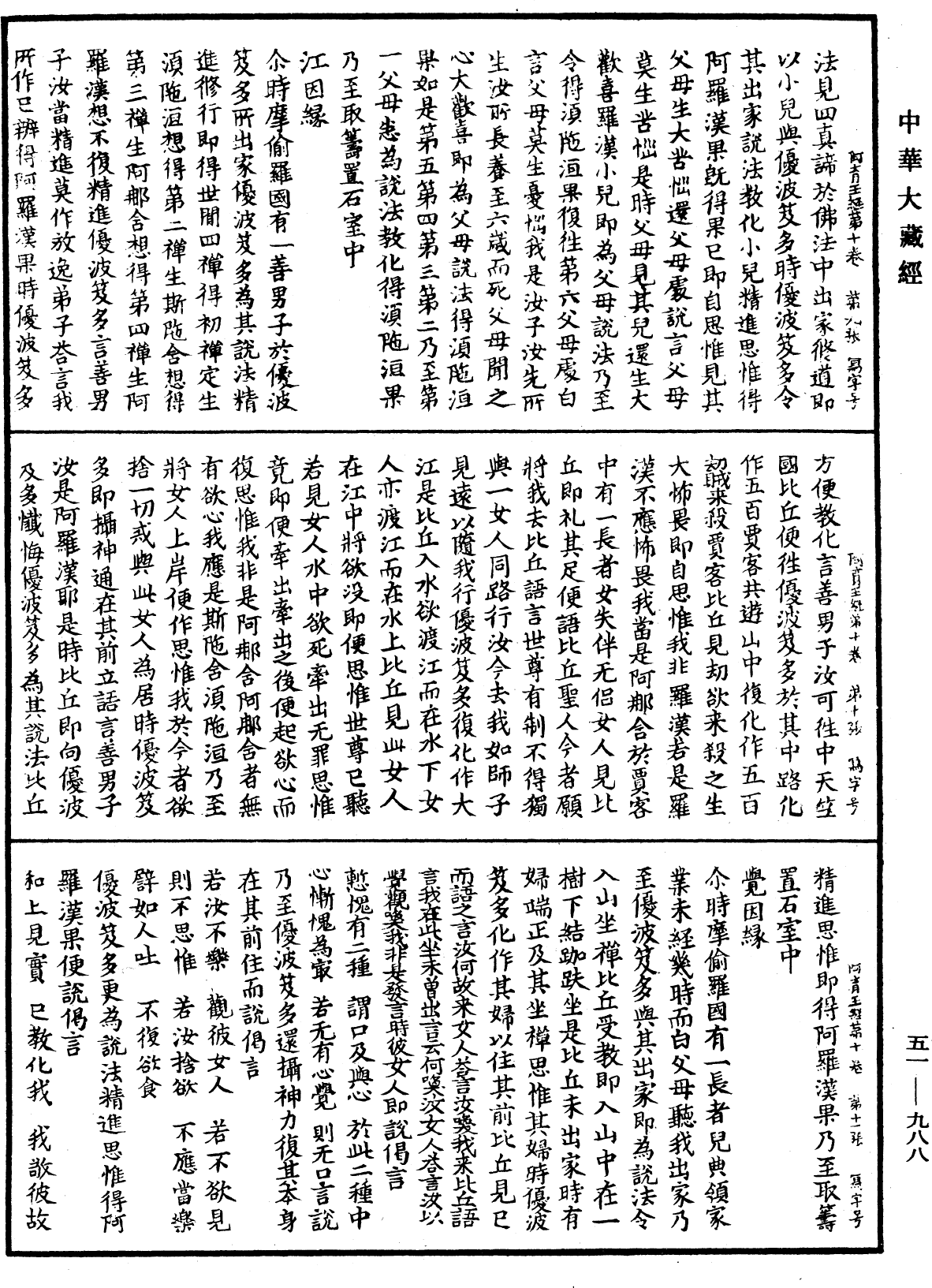 阿育王經《中華大藏經》_第51冊_第988頁