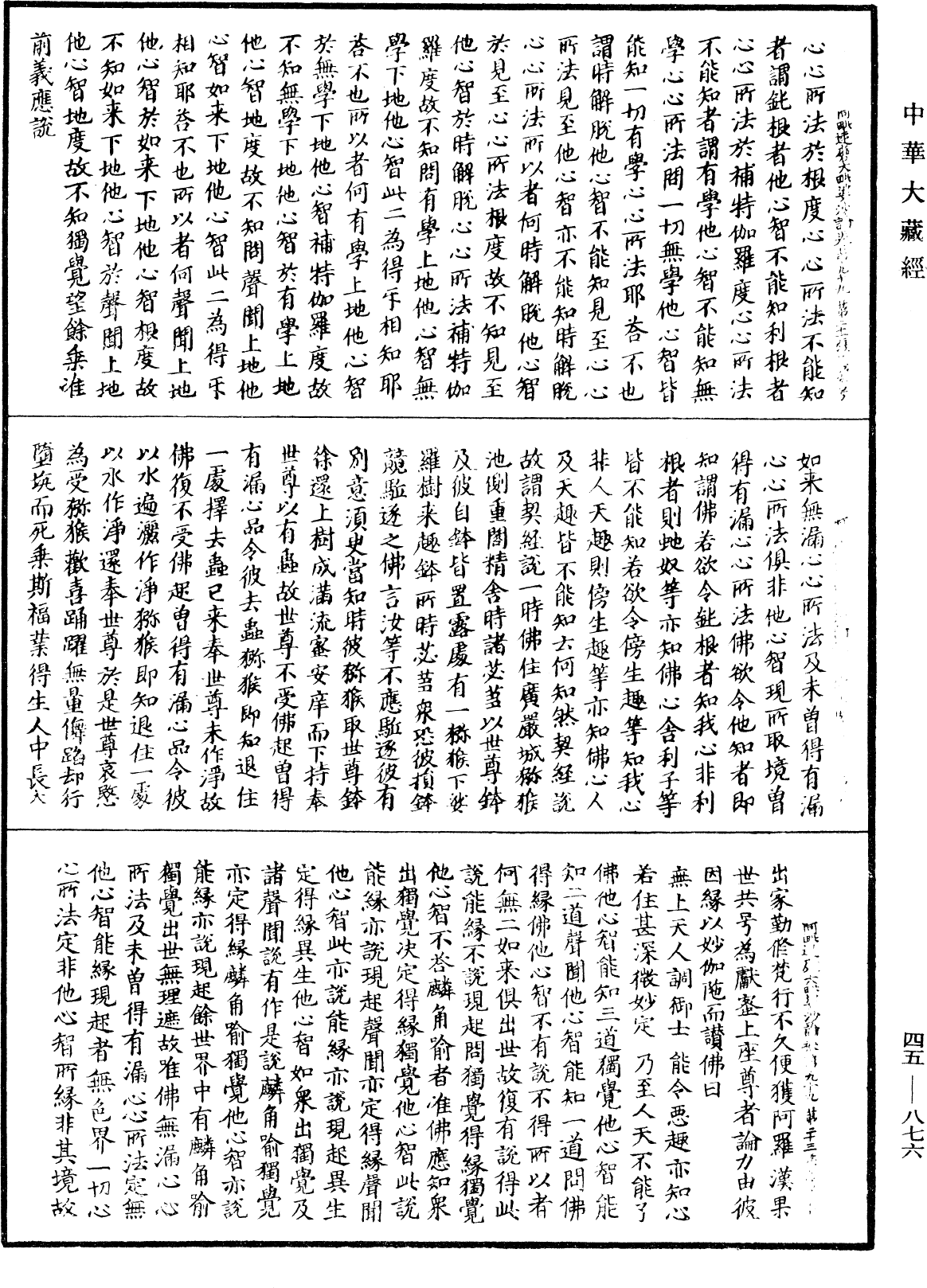 阿毗達磨大毗婆沙論《中華大藏經》_第45冊_第876頁