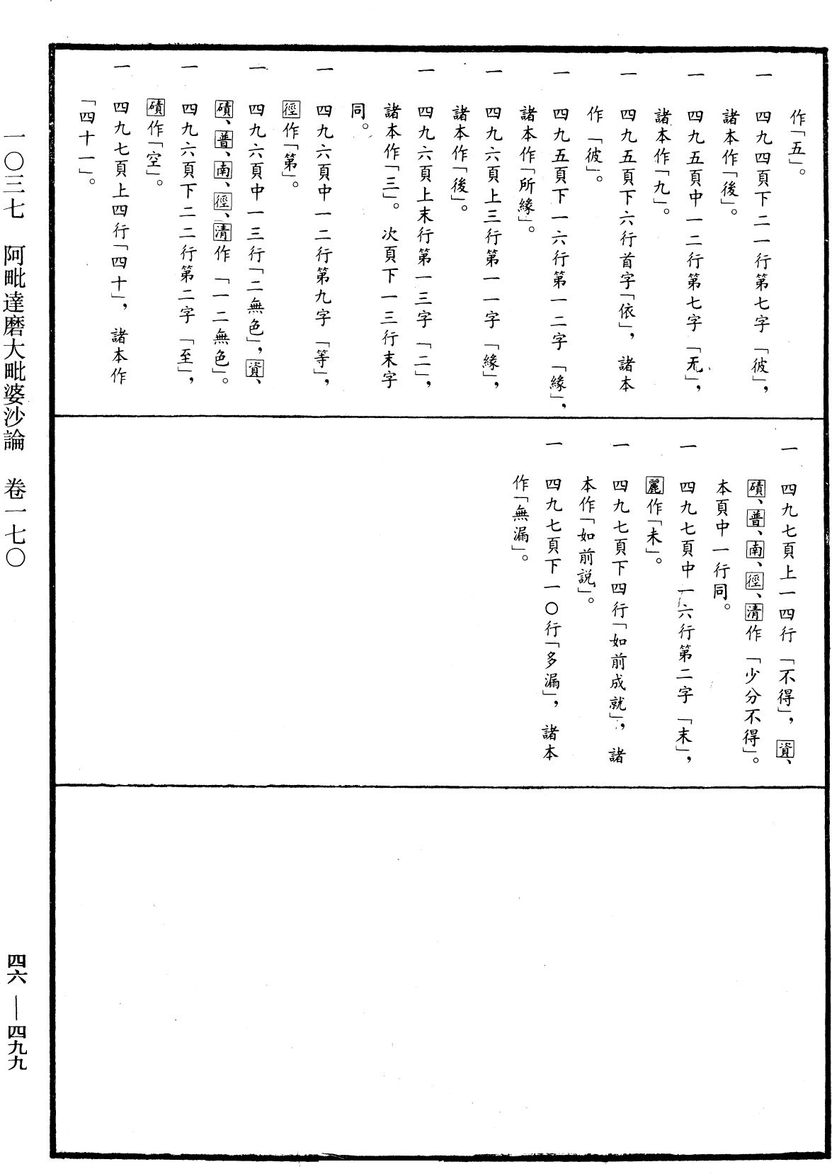 阿毗達磨大毗婆沙論《中華大藏經》_第46冊_第0499頁170