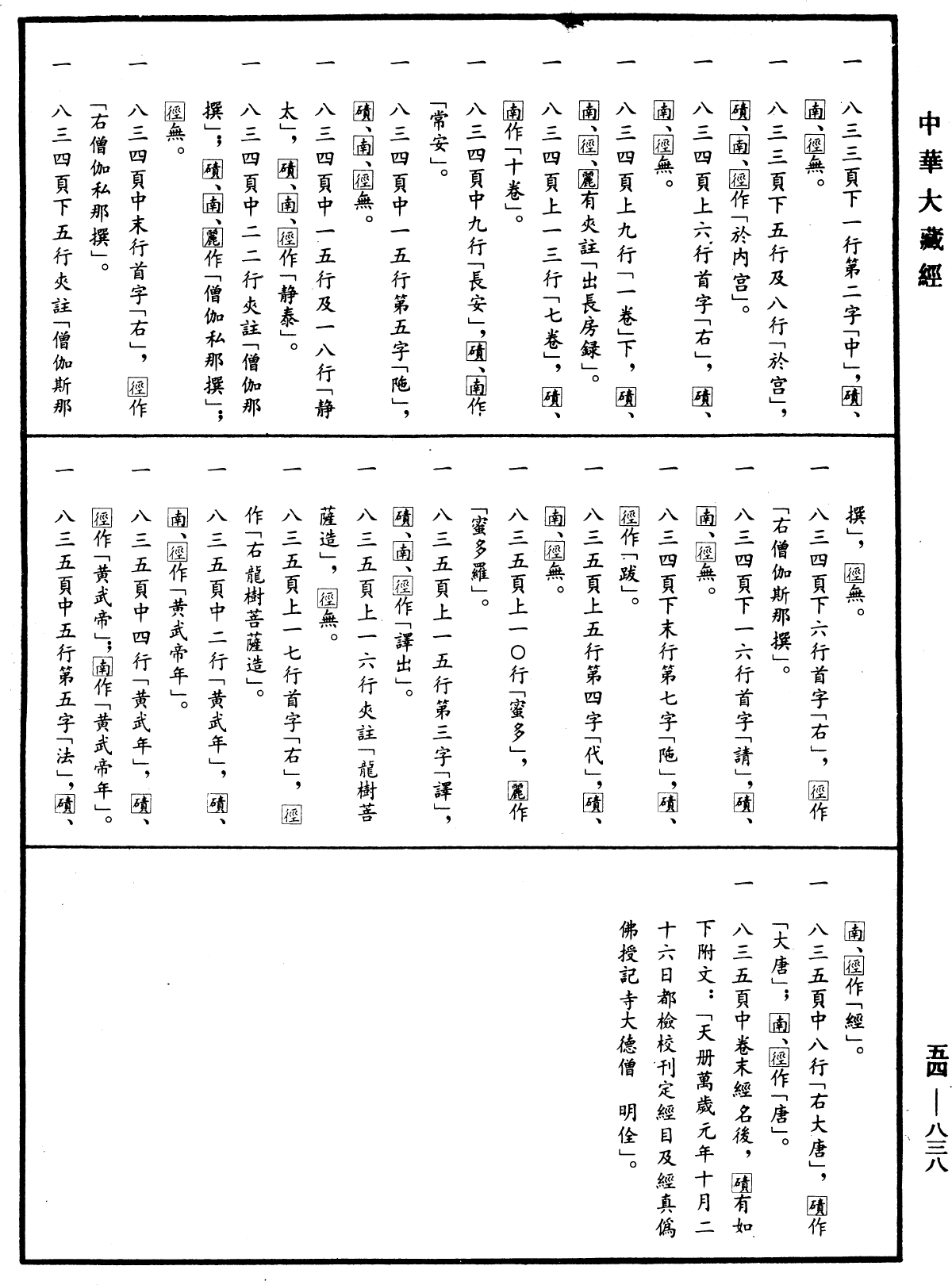 大周刊定眾經目錄《中華大藏經》_第54冊_第838頁10