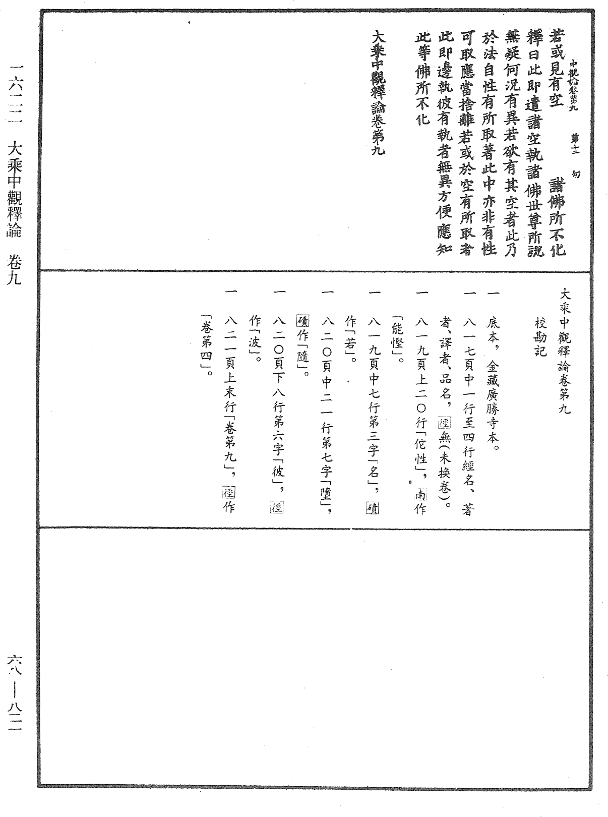 大乘中觀釋論《中華大藏經》_第68冊_第0821頁