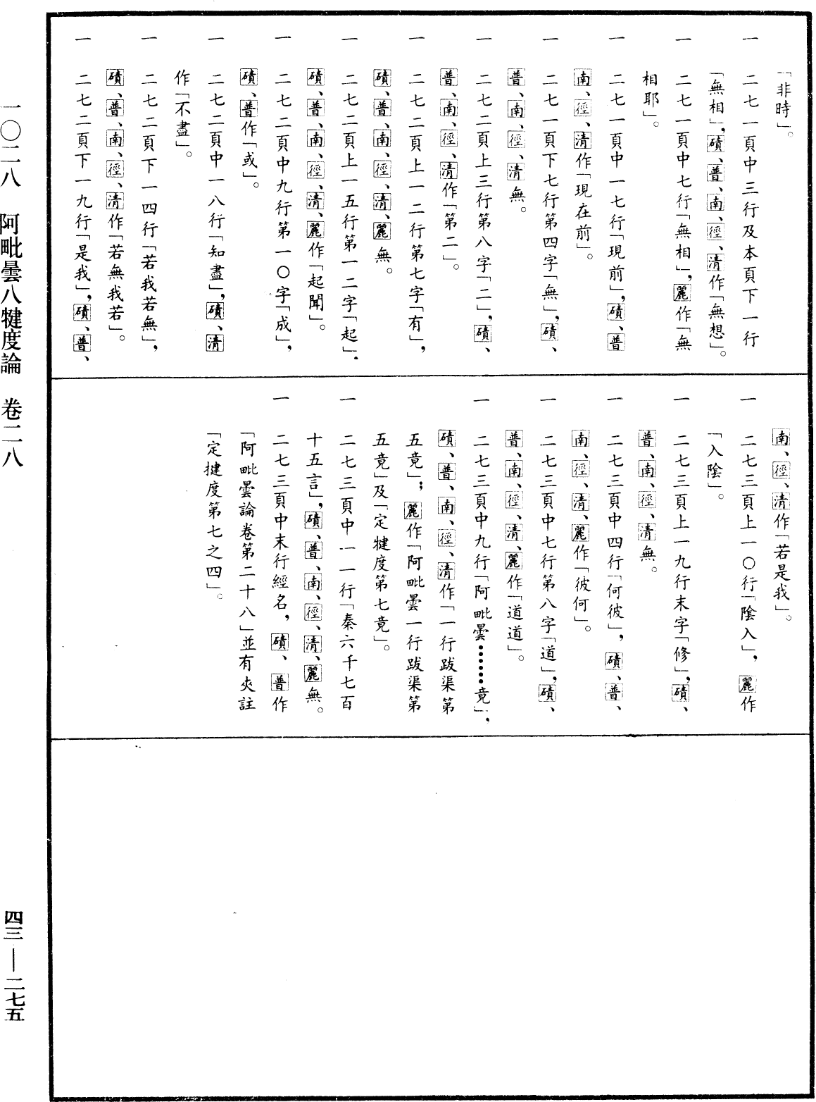 阿毗曇八犍度論《中華大藏經》_第43冊_第275頁