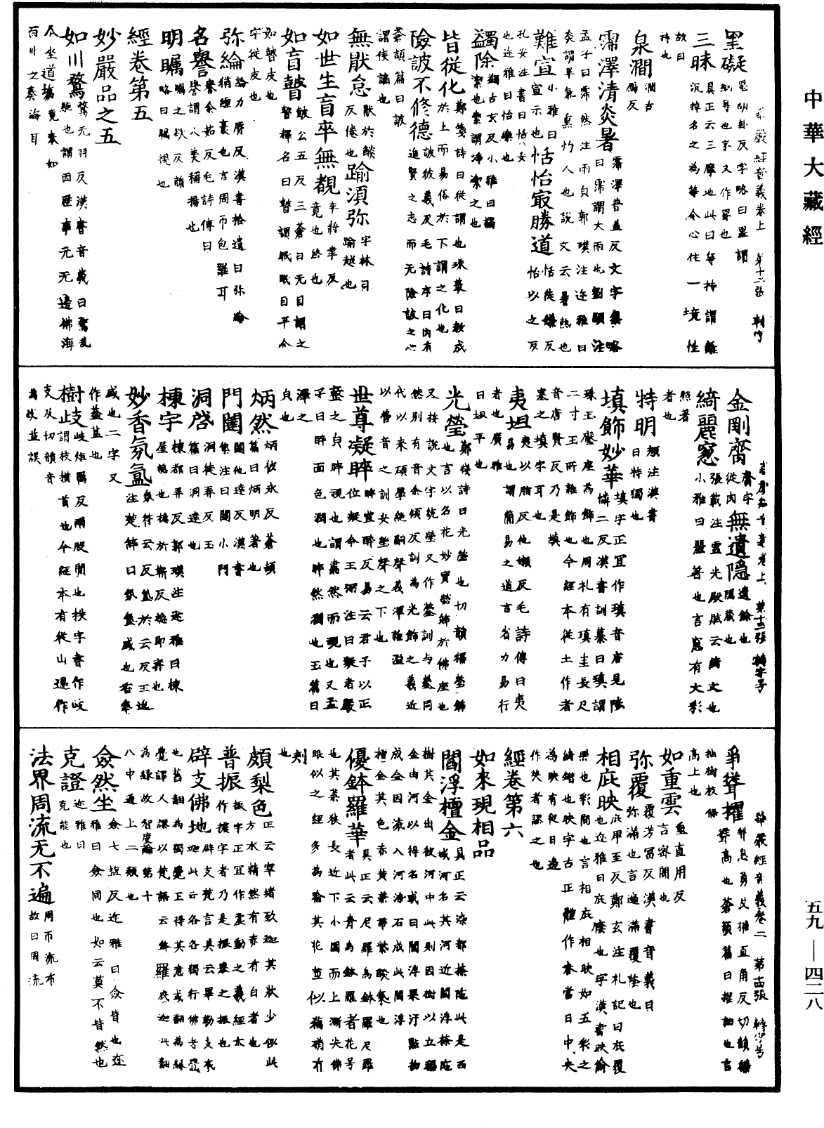 新译大方广佛华严经音义《中华大藏经》_第59册_第0428页