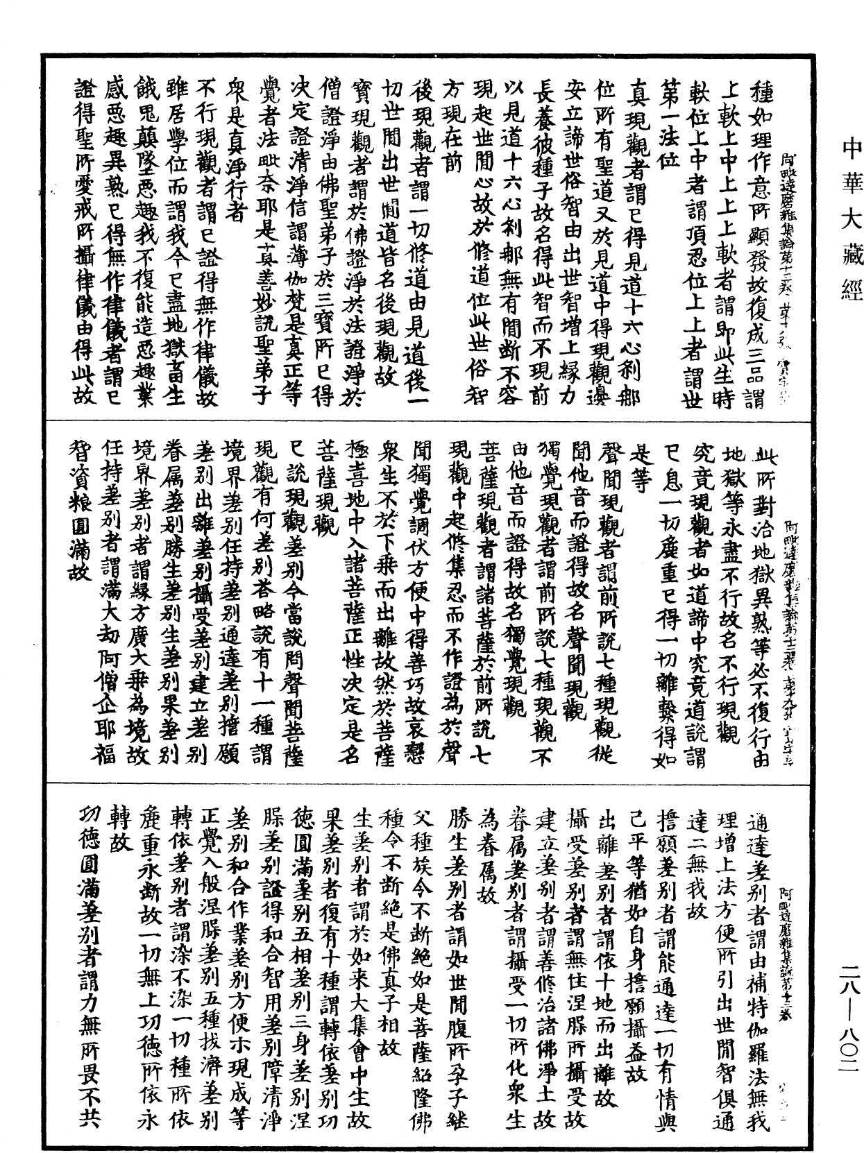 大乘阿毗達磨雜集論《中華大藏經》_第28冊_第0802頁