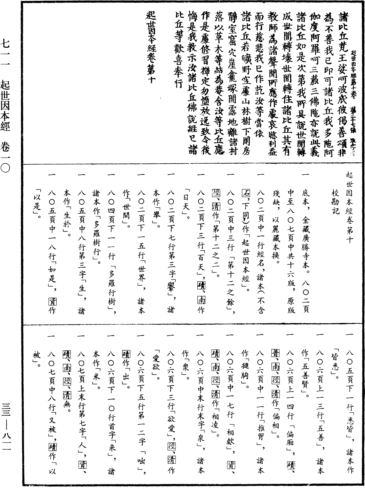 起世因本經《中華大藏經》_第33冊_第0811頁