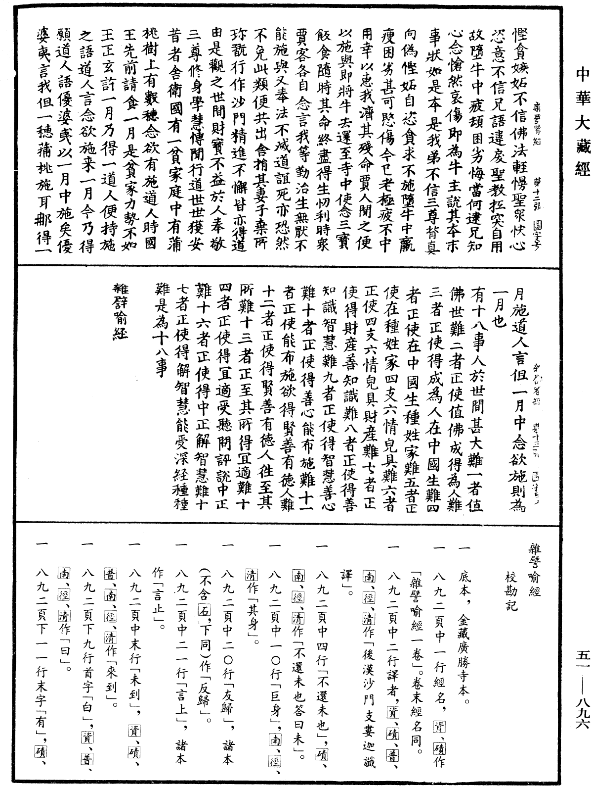 雜譬喻經《中華大藏經》_第51冊_第896頁