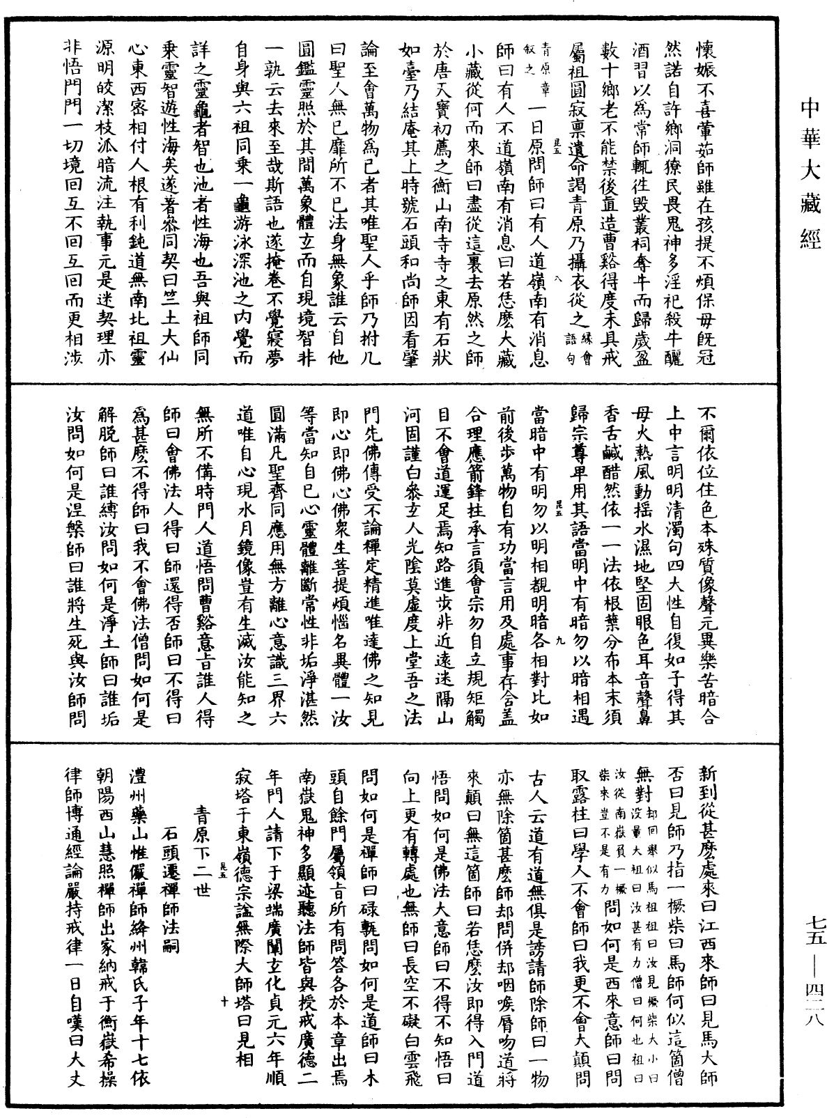 五燈會元《中華大藏經》_第75冊_第428頁