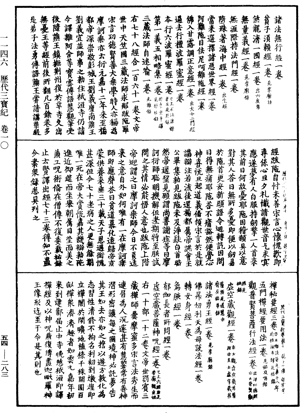 歷代三寶紀《中華大藏經》_第54冊_第283頁