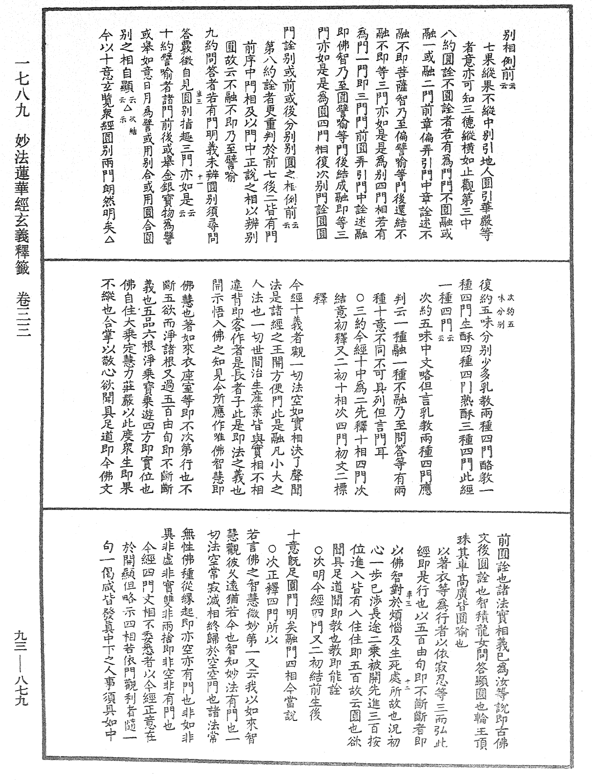 法華玄義釋籤《中華大藏經》_第93冊_第879頁