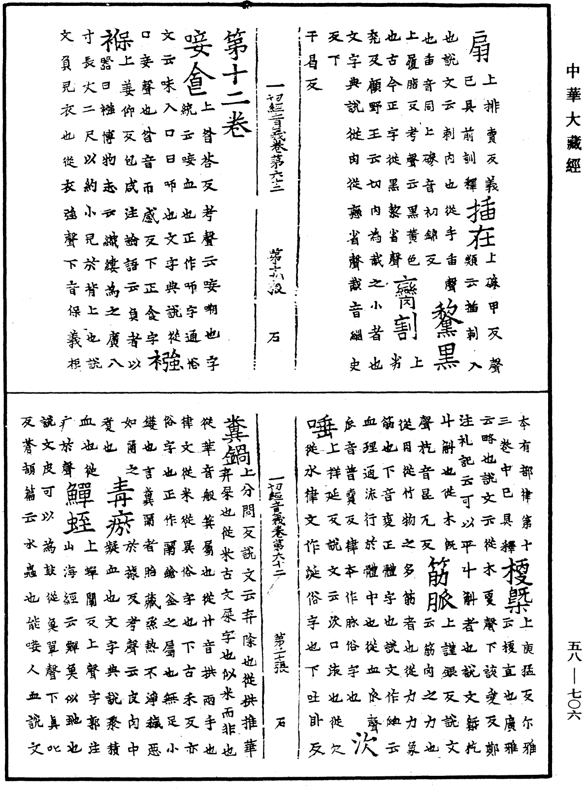 一切經音義《中華大藏經》_第58冊_第0706頁