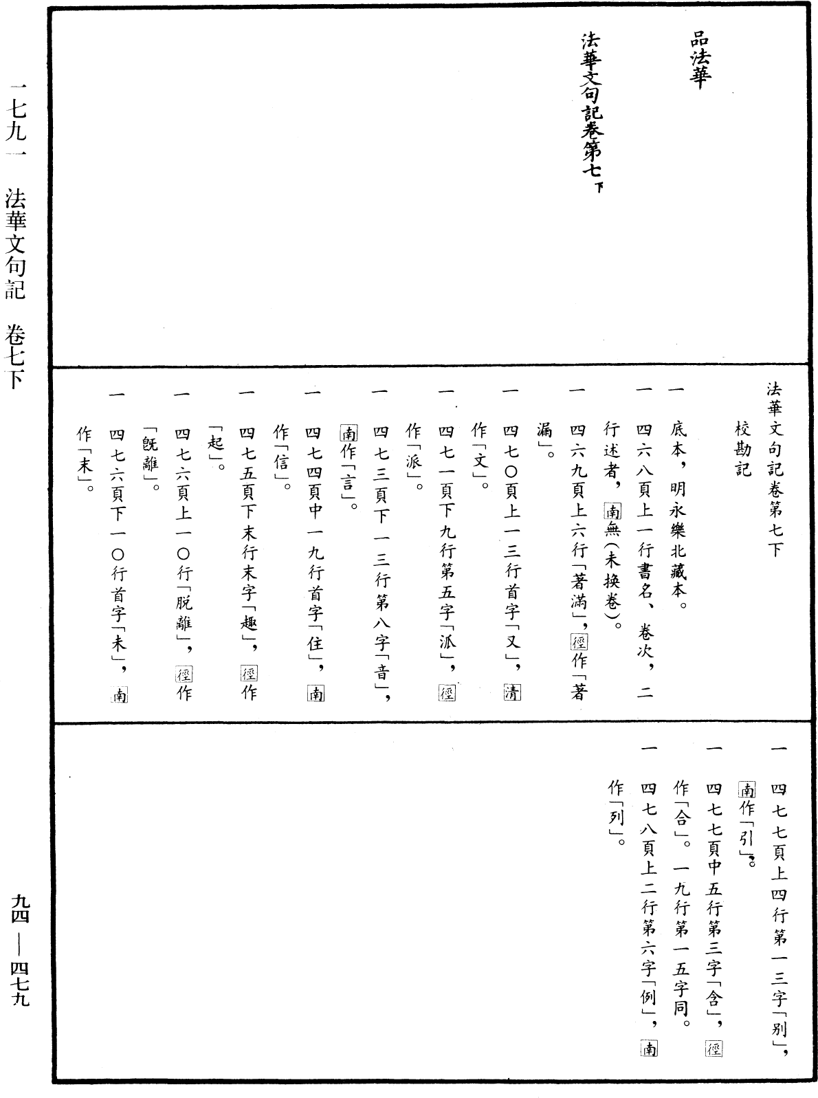 法華文句記《中華大藏經》_第94冊_第479頁