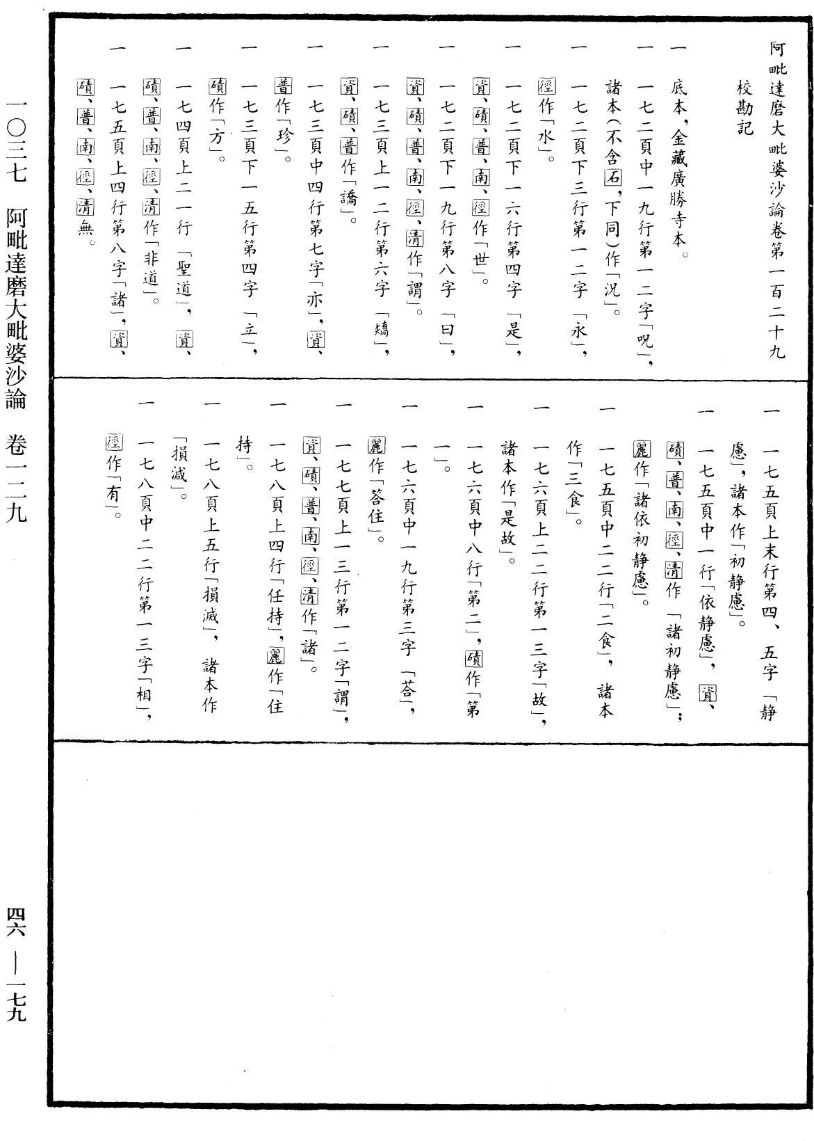 阿毗達磨大毗婆沙論《中華大藏經》_第46冊_第0179頁129