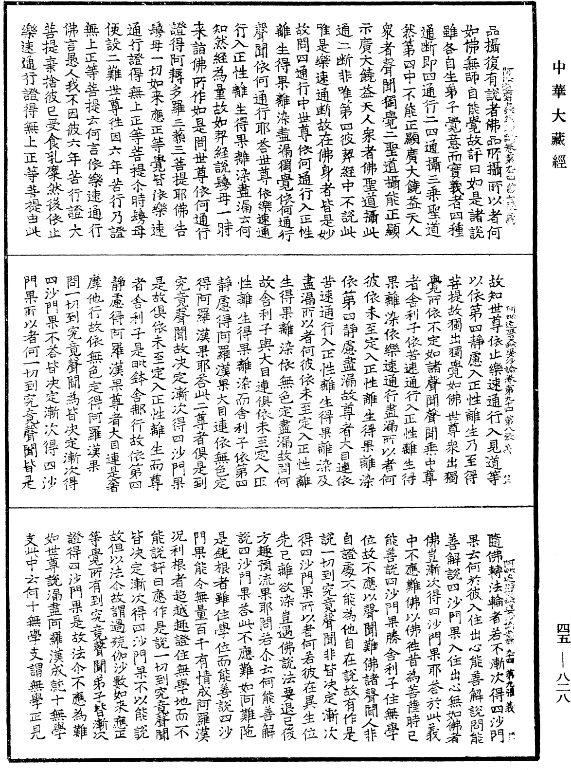 阿毗達磨大毗婆沙論《中華大藏經》_第45冊_第828頁