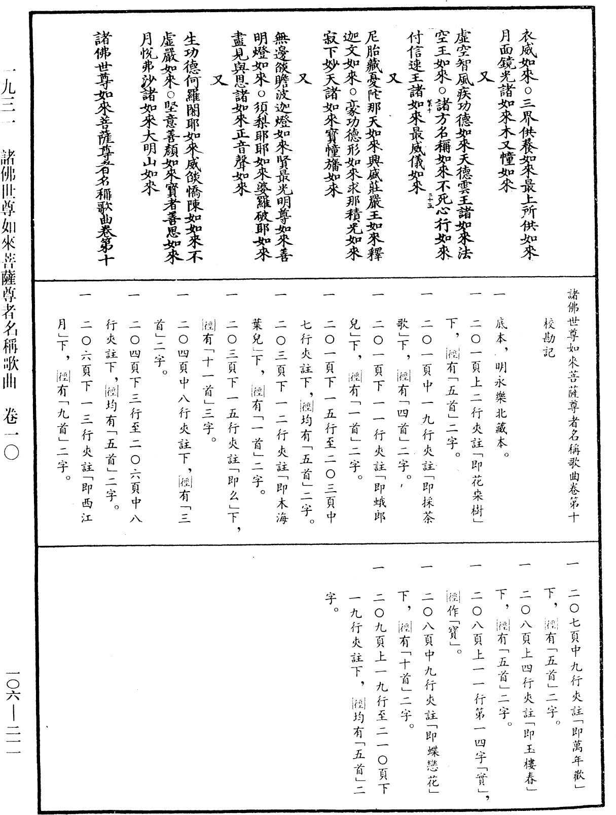 諸佛世尊如來菩薩尊者名稱歌曲《中華大藏經》_第106冊_第211頁