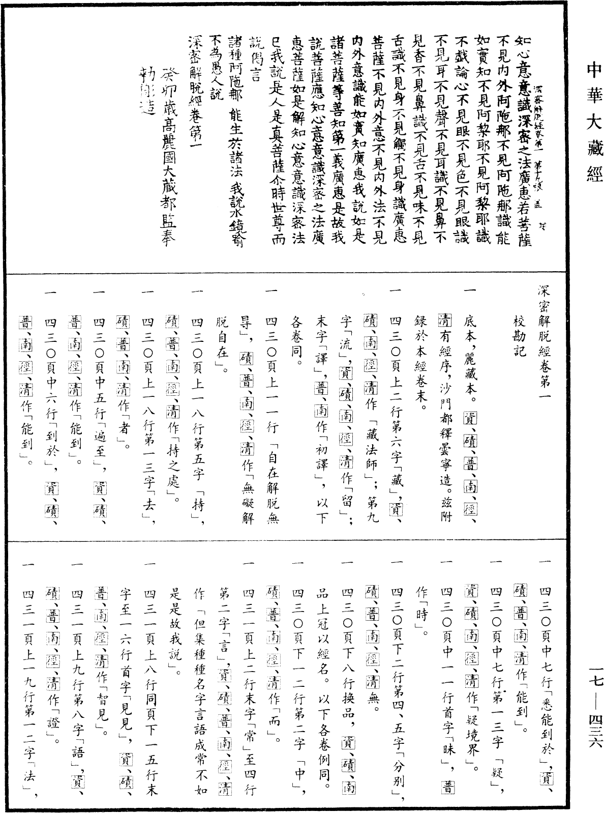 深密解脫經《中華大藏經》_第17冊_第436頁