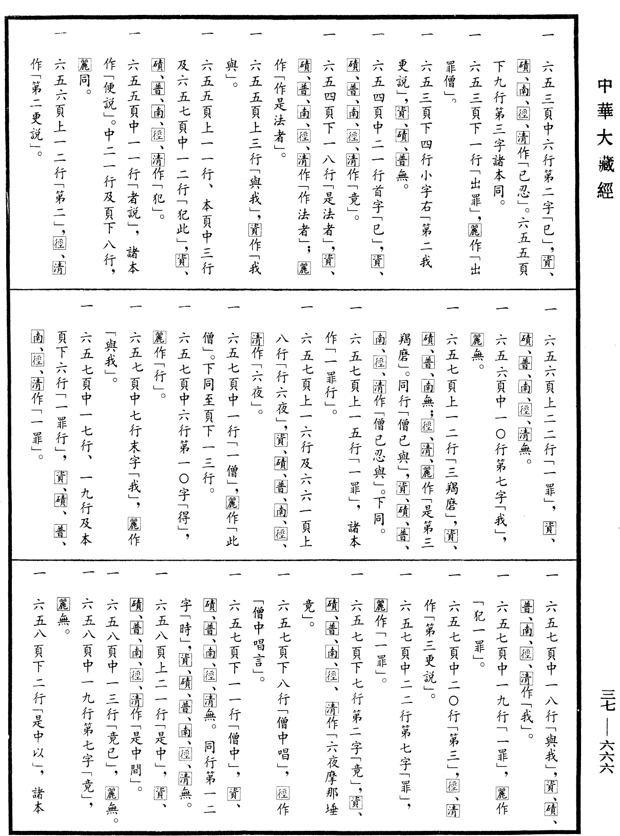 十誦律《中華大藏經》_第37冊_第666頁