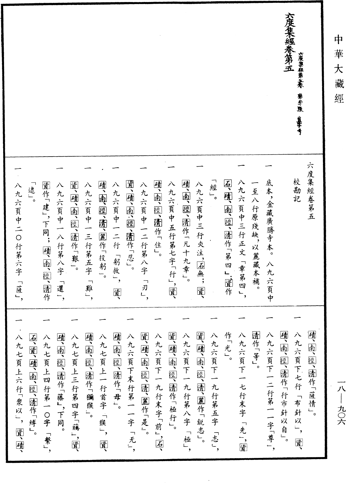 六度集經《中華大藏經》_第18冊_第906頁