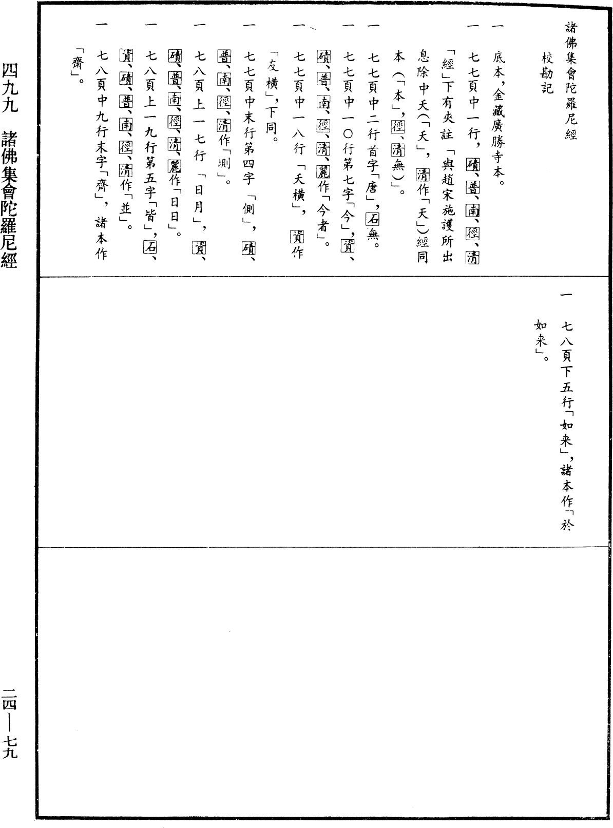 諸佛集會陀羅尼經《中華大藏經》_第24冊_第079頁