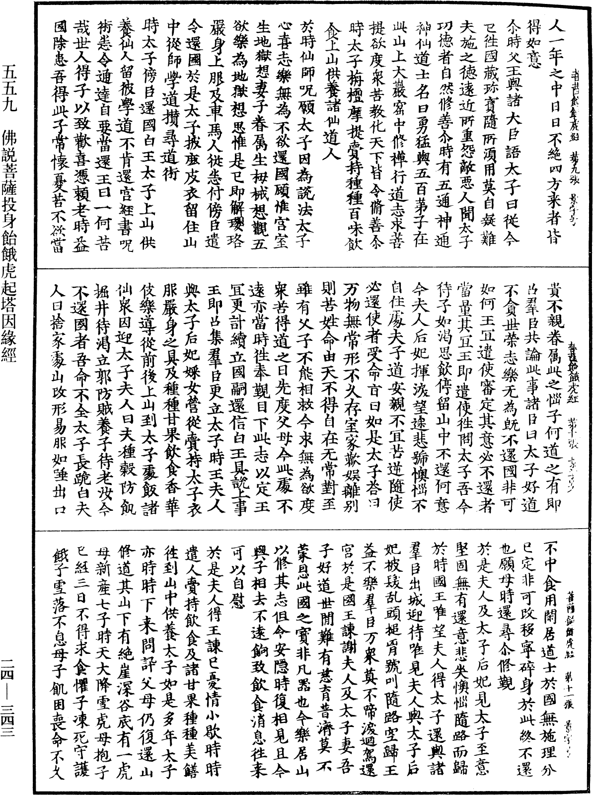 佛說菩薩投身飴餓虎起塔因緣經《中華大藏經》_第24冊_第343頁