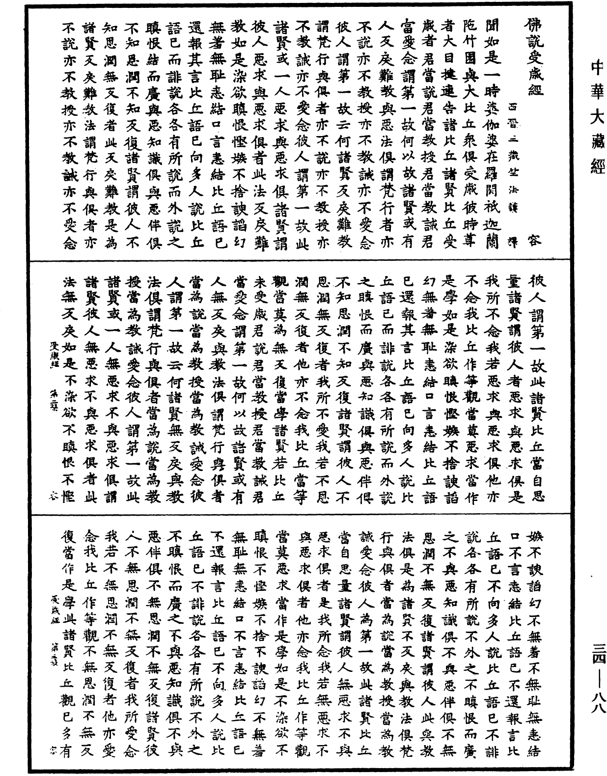 佛說受歲經《中華大藏經》_第34冊_第0088頁