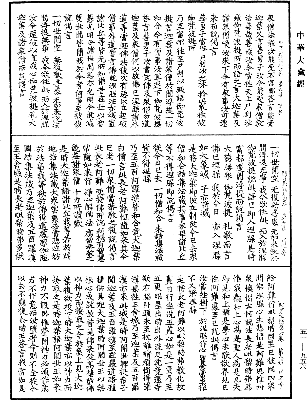 阿育王經《中華大藏經》_第51冊_第956頁