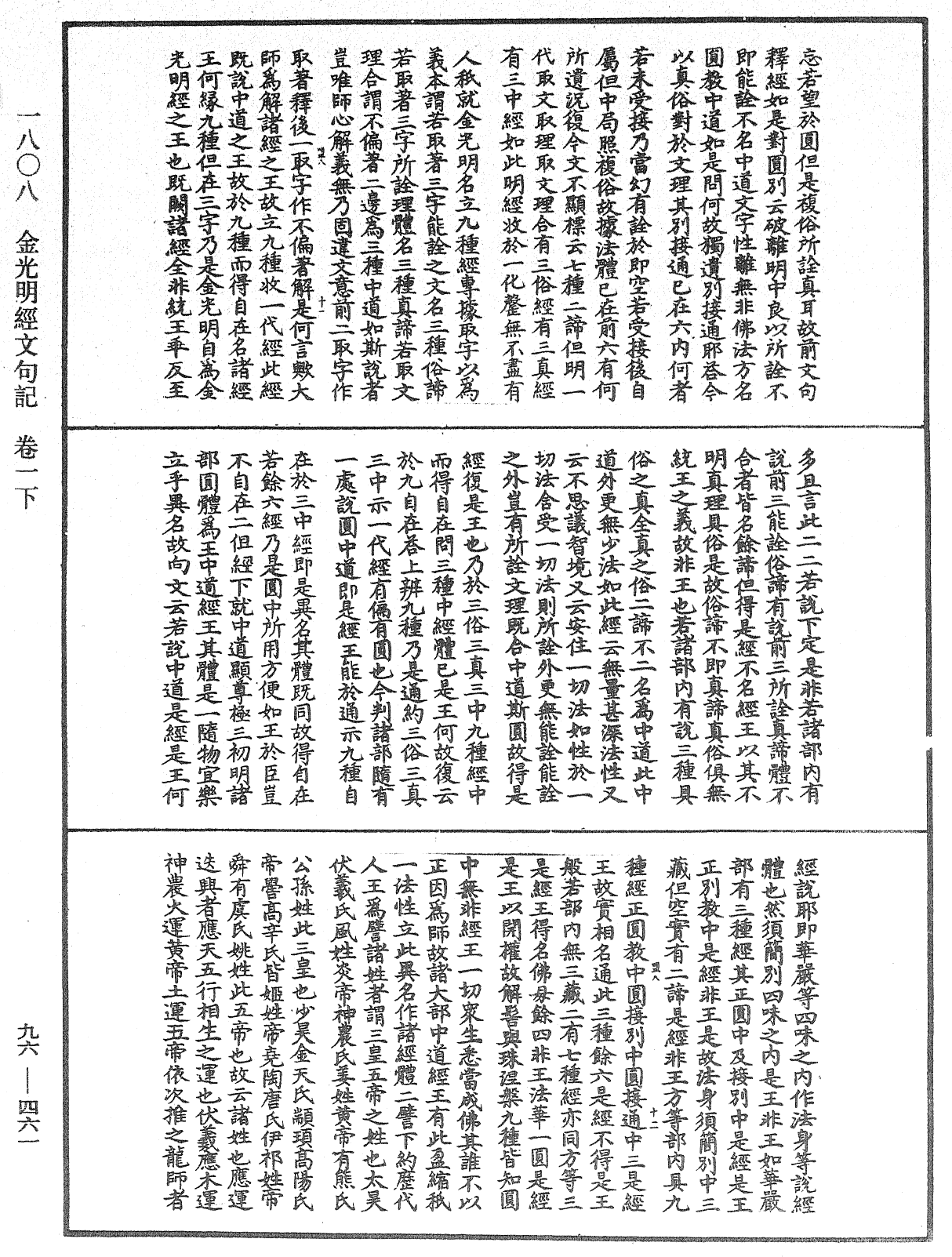 金光明經文句記《中華大藏經》_第96冊_第461頁