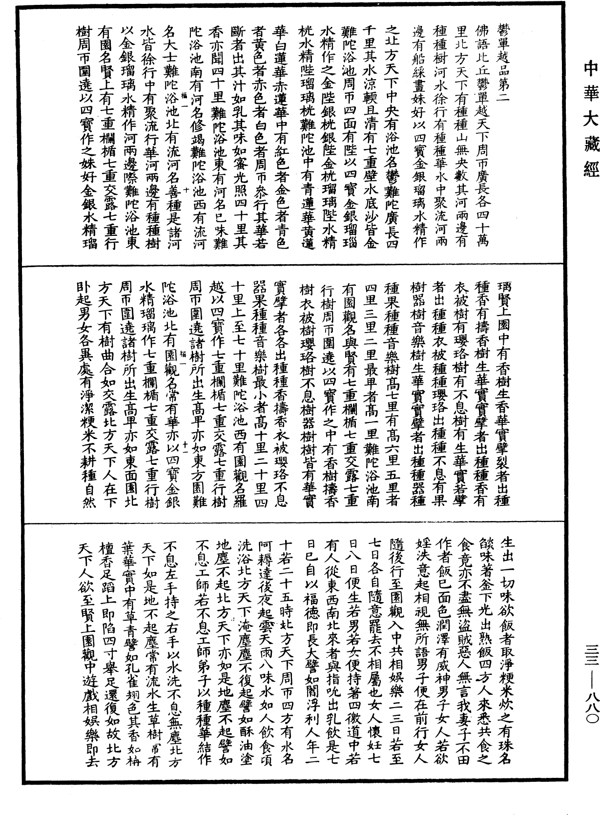 佛說樓炭經(別本)《中華大藏經》_第33冊_第0880頁