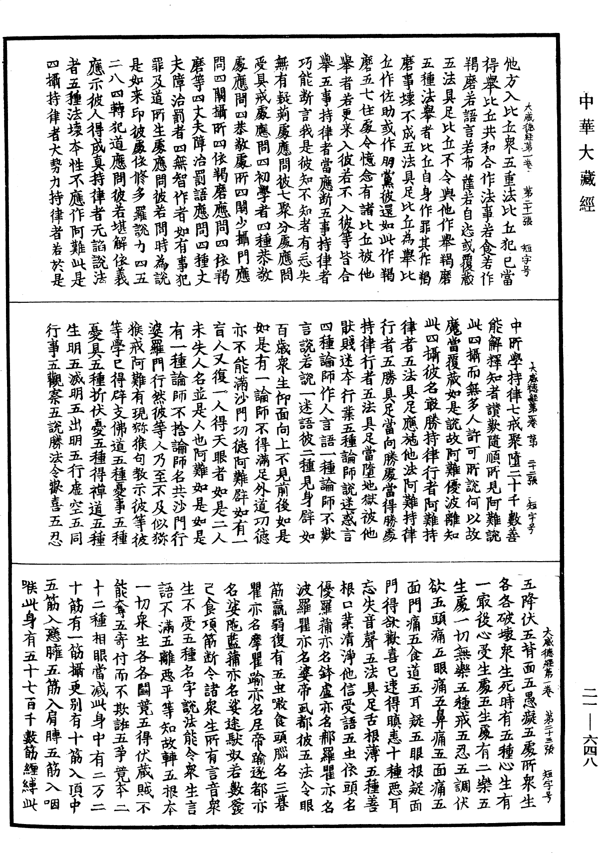 大威德陀羅尼經《中華大藏經》_第21冊_第648頁