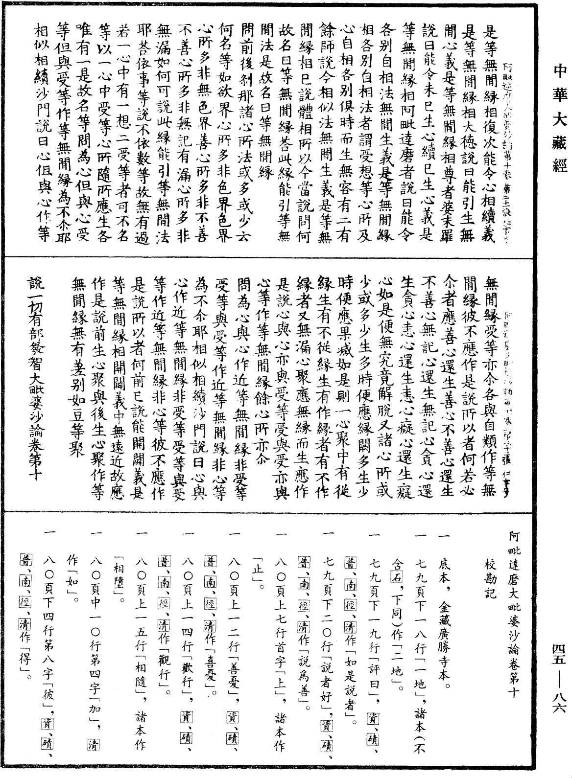 阿毗達磨大毗婆沙論《中華大藏經》_第45冊_第086頁