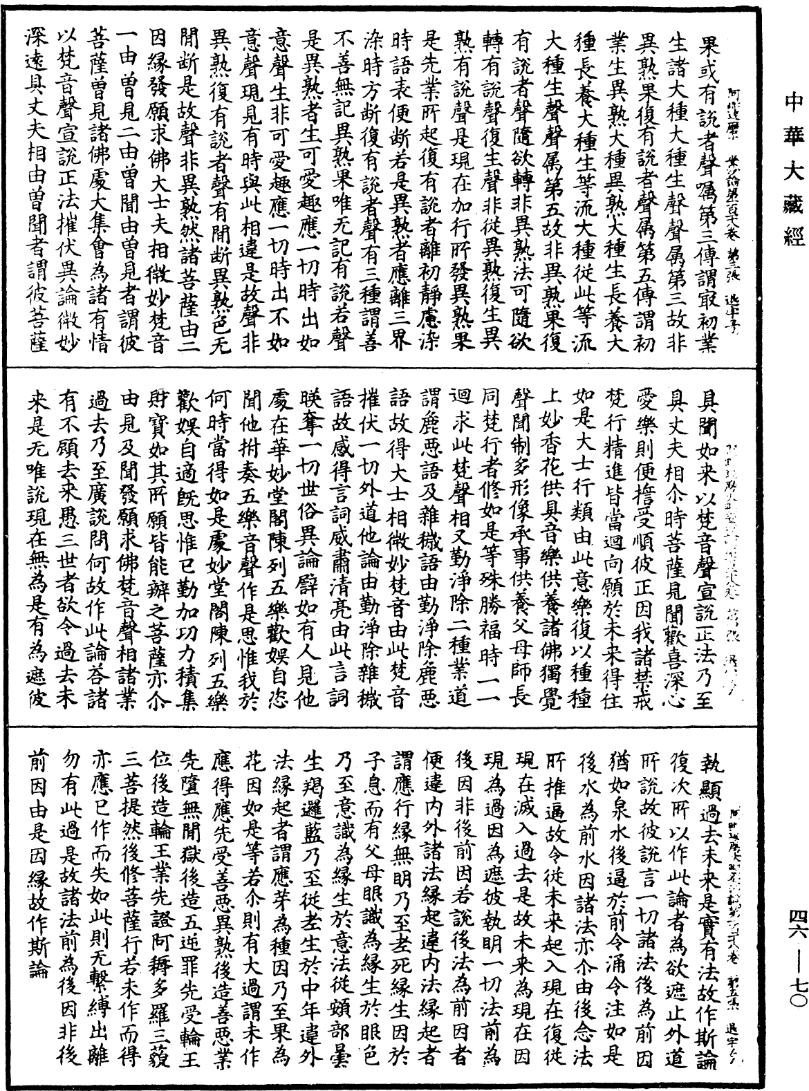 阿毗達磨大毗婆沙論《中華大藏經》_第46冊_第0070頁