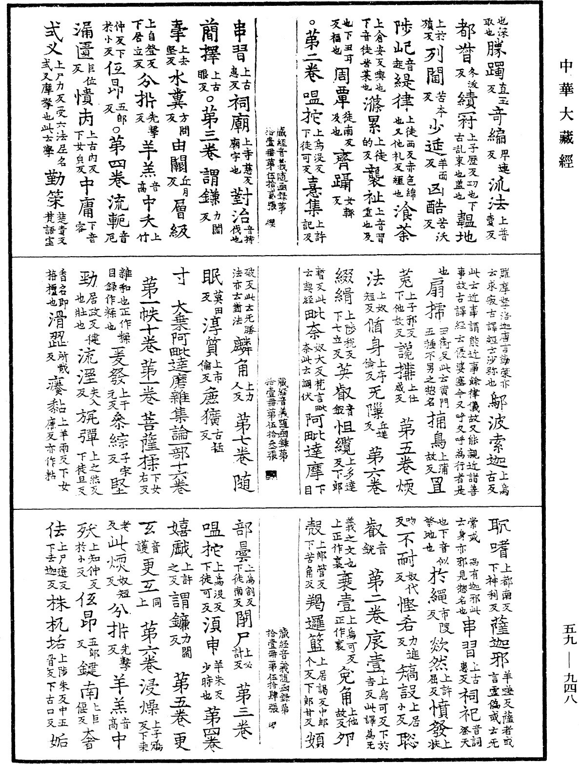 新集藏經音義隨函錄《中華大藏經》_第59冊_第0948頁