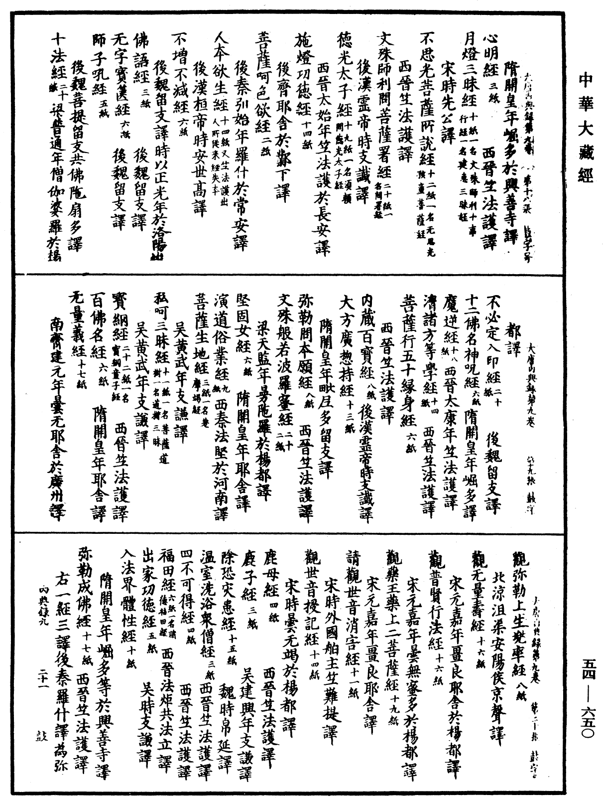 大唐內典錄《中華大藏經》_第54冊_第650頁